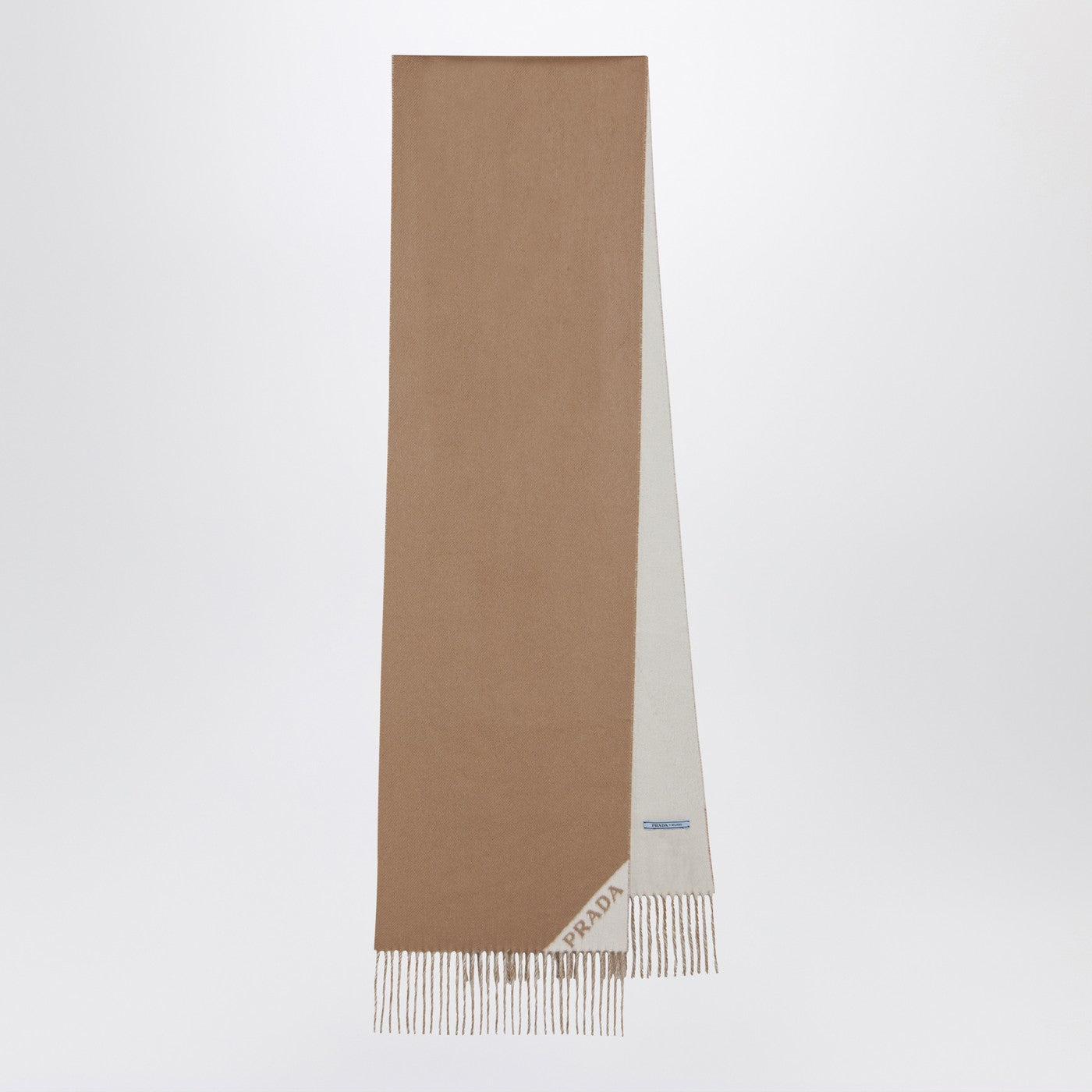 Prada Beige Double Cashmere Scarf Women PRADA