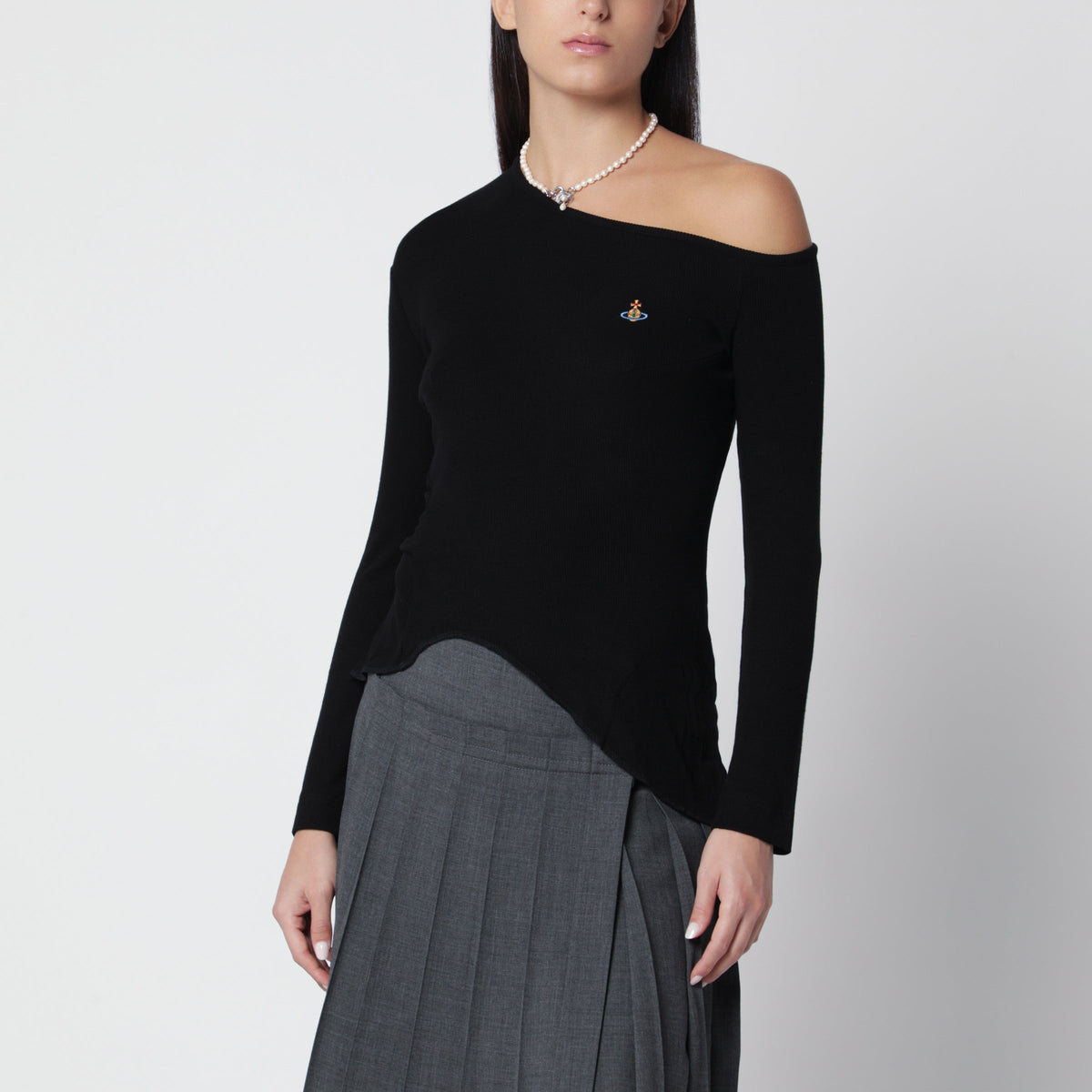 Vivienne Westwood Black Orgy Off-The-Shoulder T-Shirt Women VIVIENNE WESTWOOD