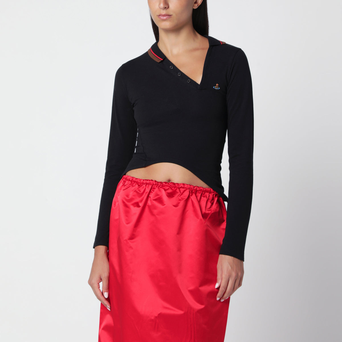 Vivienne Westwood Glory Black Cotton Polo Shirt Women VIVIENNE WESTWOOD