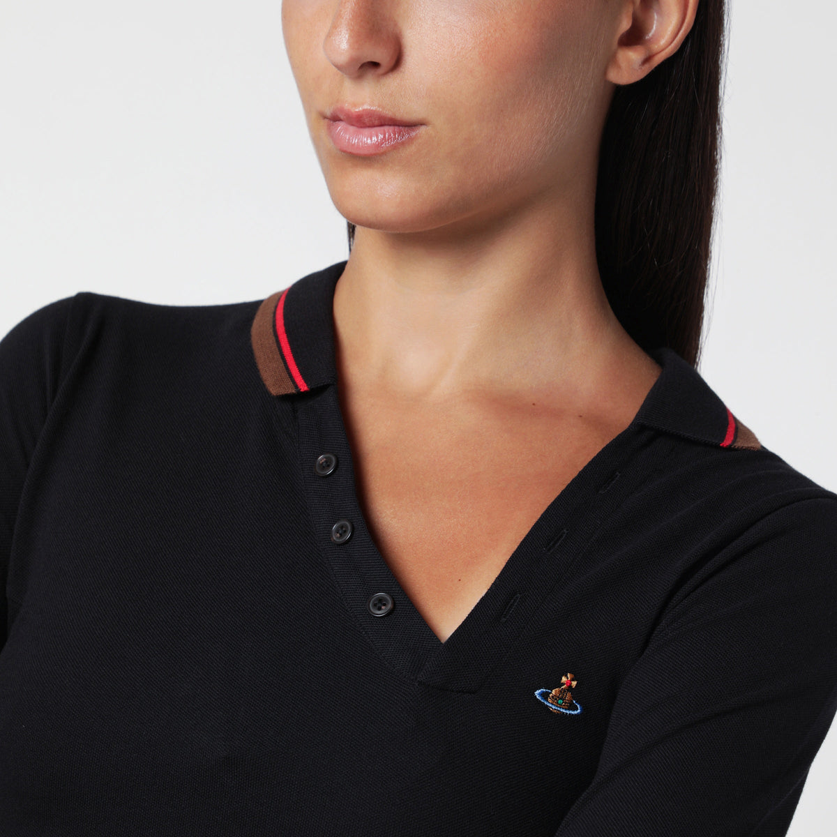 Vivienne Westwood Glory Black Cotton Polo Shirt Women VIVIENNE WESTWOOD