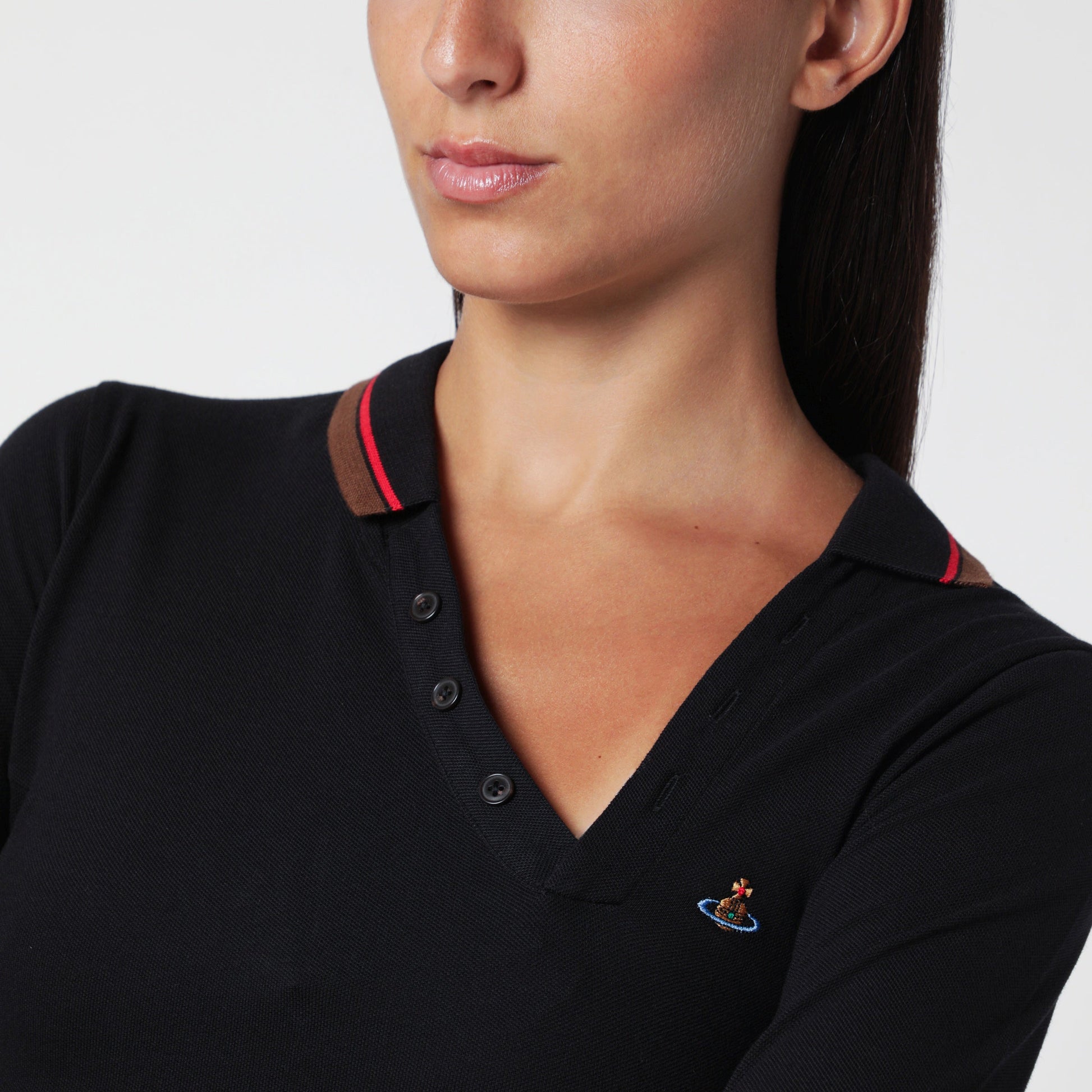 Vivienne Westwood Glory Black Cotton Polo Shirt Women VIVIENNE WESTWOOD