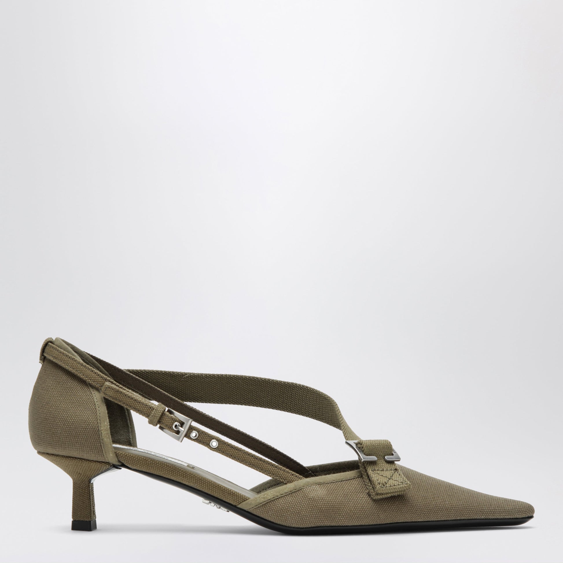 Prada Canvas Pumps In Forest Color Women PRADA