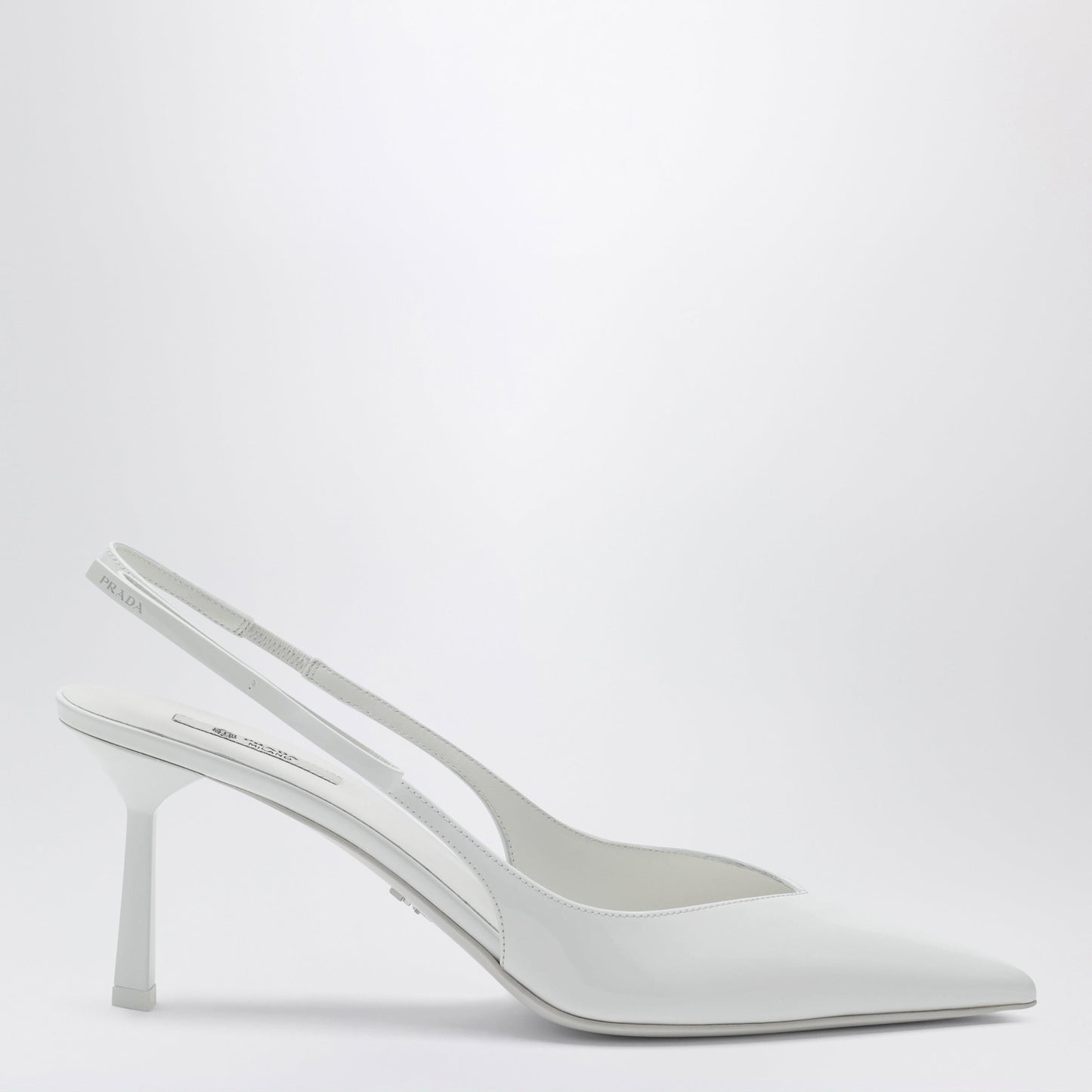 Prada White Leather Slingback Pumps Women PRADA