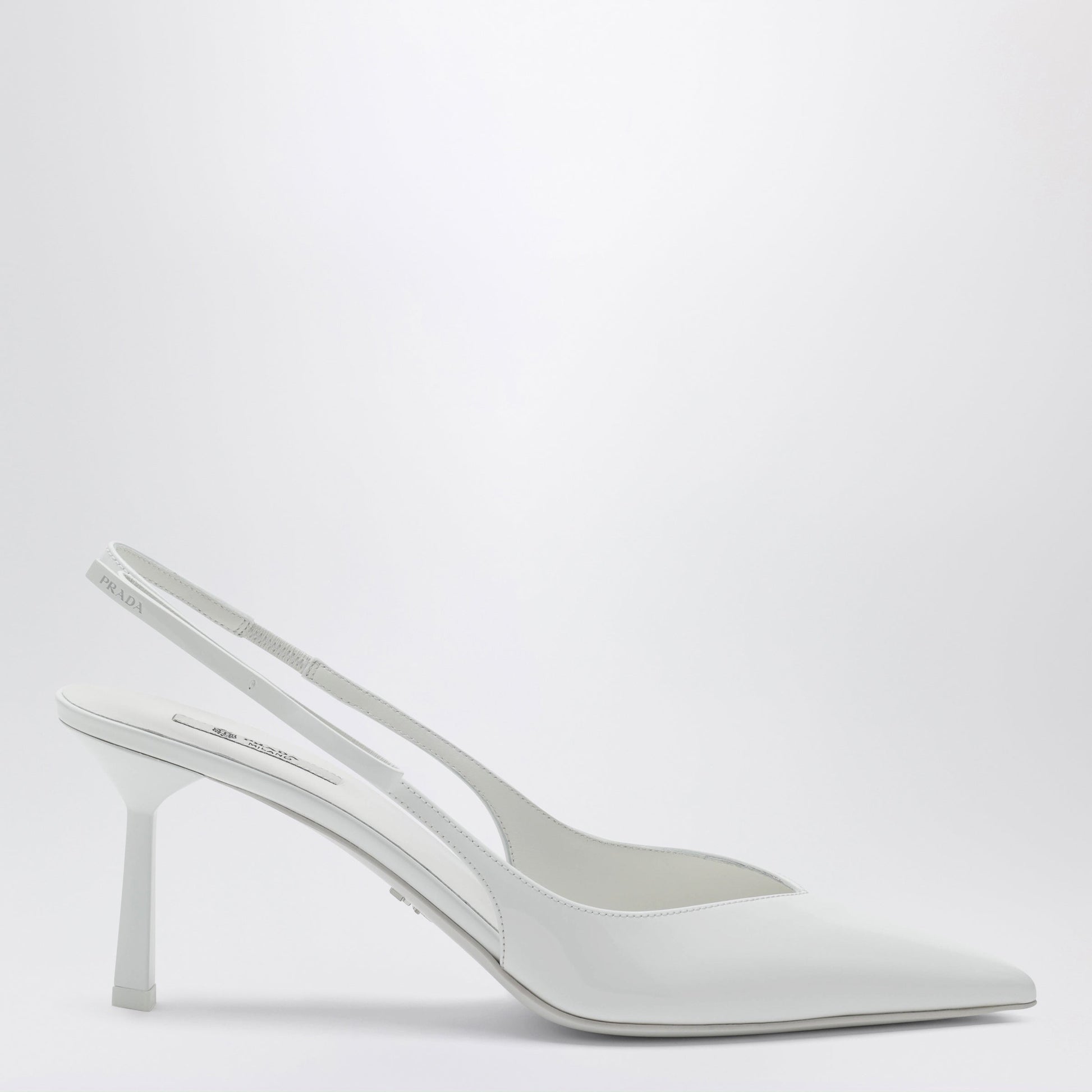 Prada White Leather Slingback Pumps Women PRADA