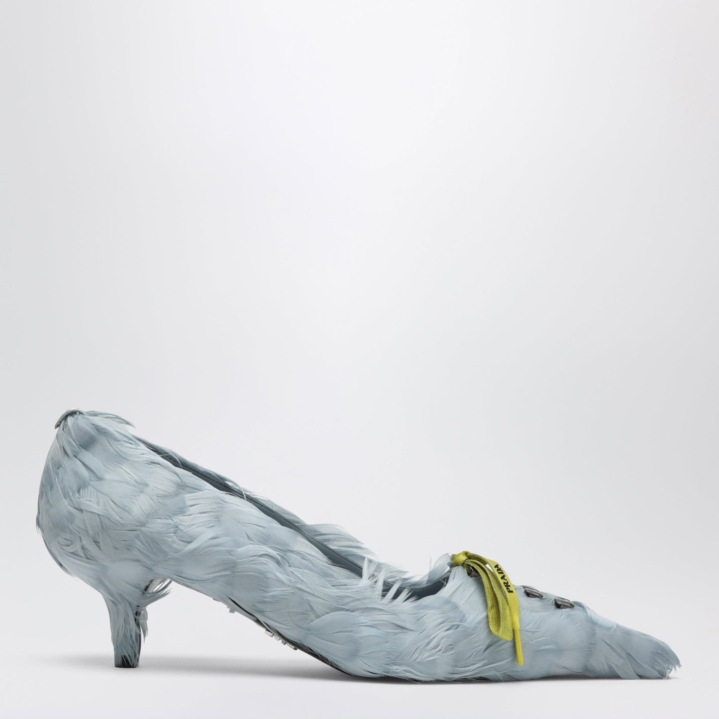 Prada Astro Satin Pumps Decorated With Feathers Women PRADA