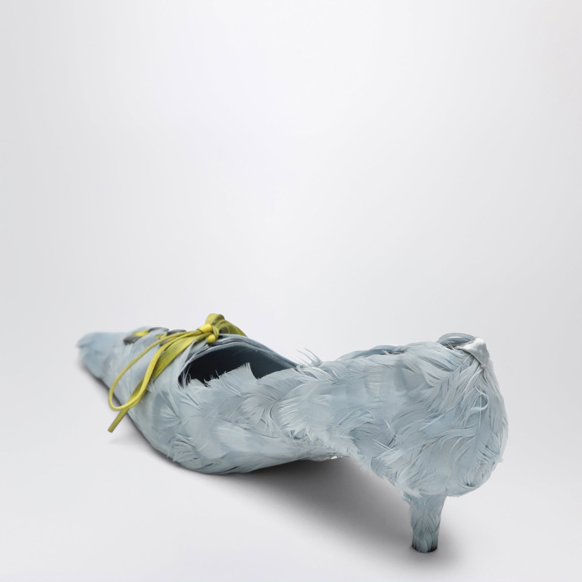 Prada Astro Satin Pumps Decorated With Feathers Women PRADA