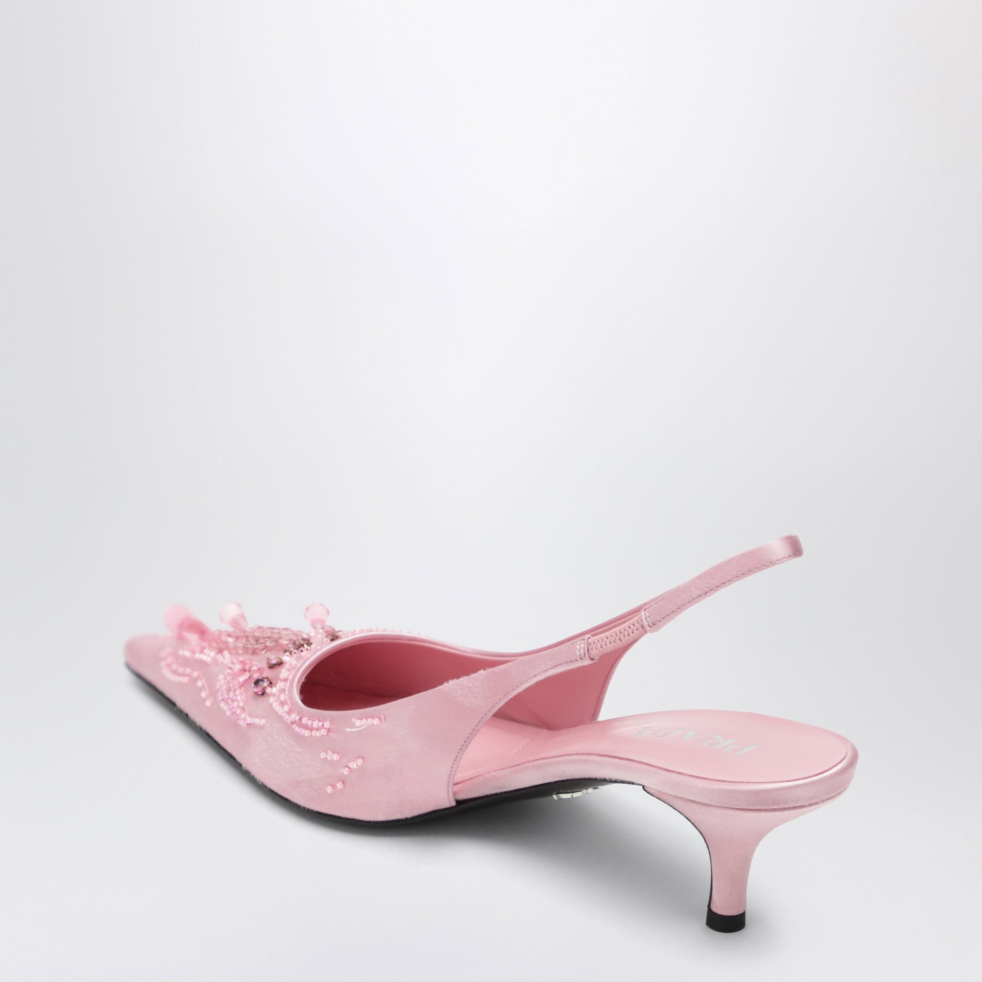 Prada Pink Silk And Viscose Slingback Pumps Women PRADA