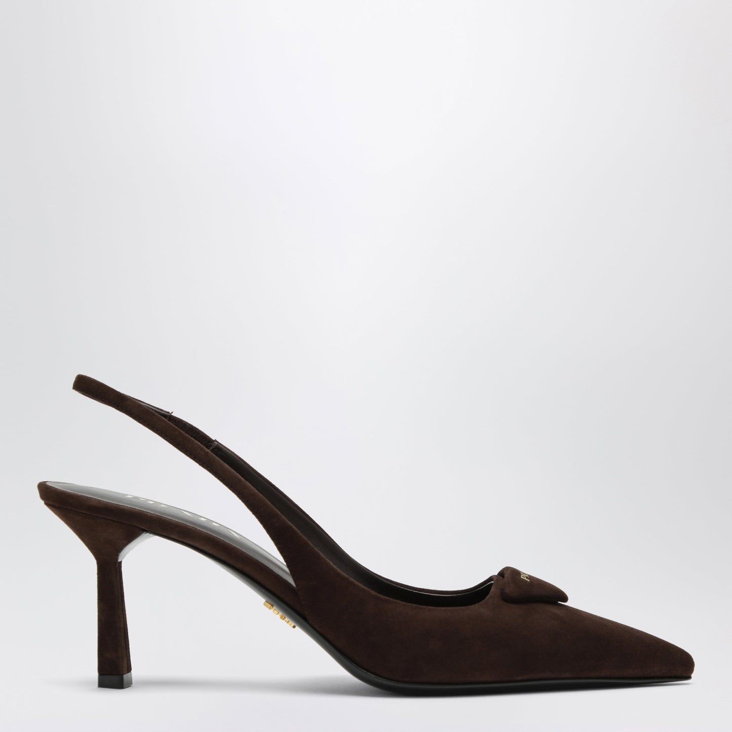 Prada Dark Brown Suede Slingback Pumps Women PRADA