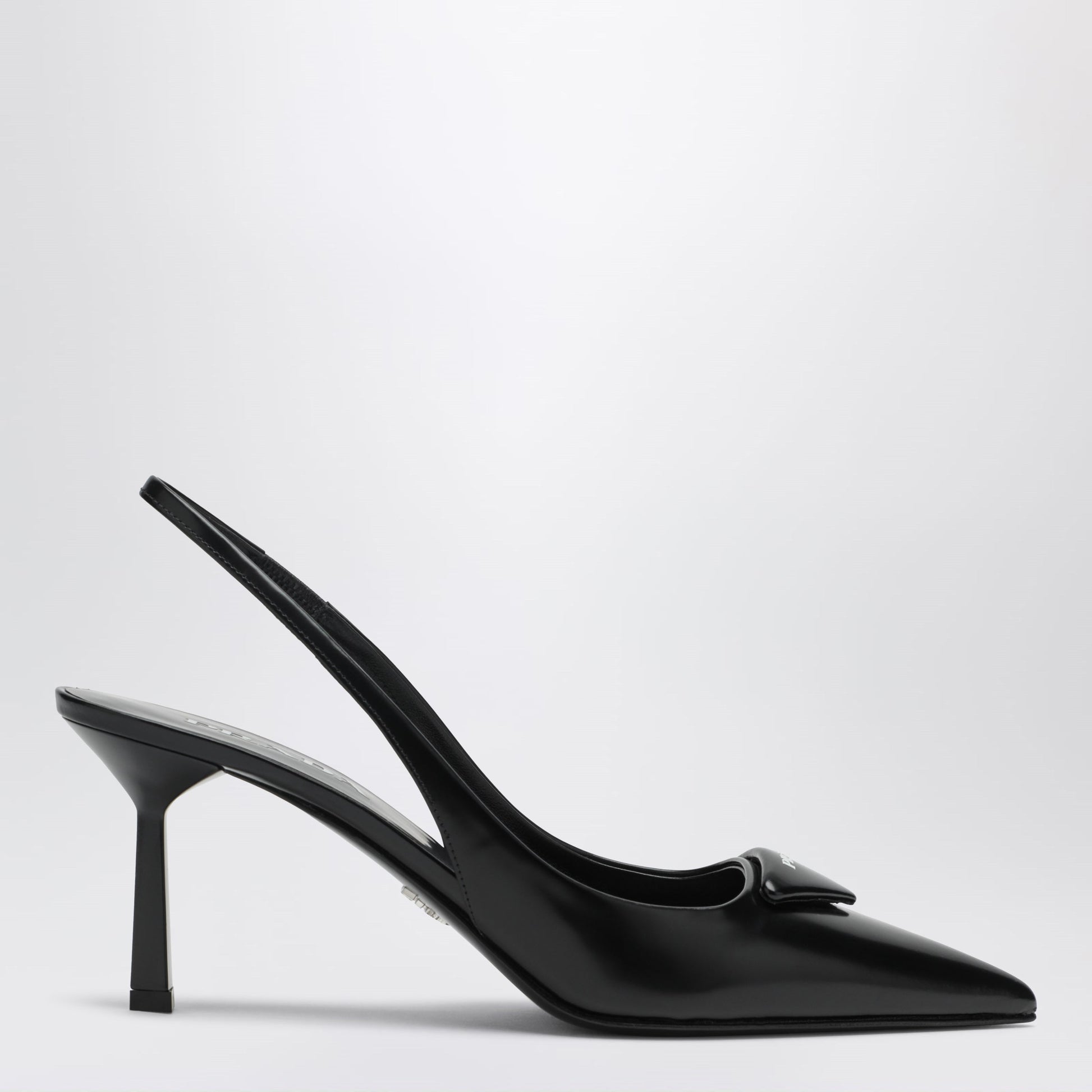 Prada Slingback Pumps In Black Brushed Leather Women PRADA