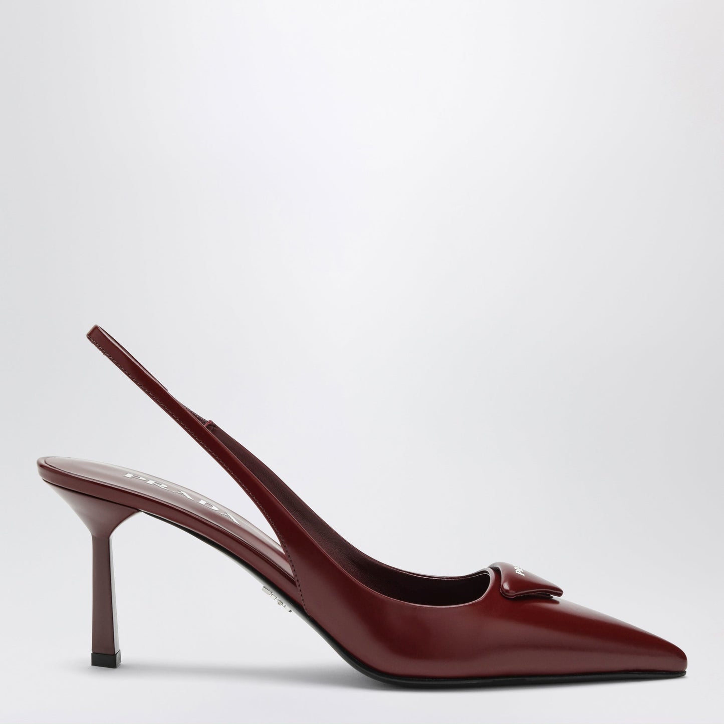 Prada Brushed Leather Slingback Pumps In Purple Women PRADA