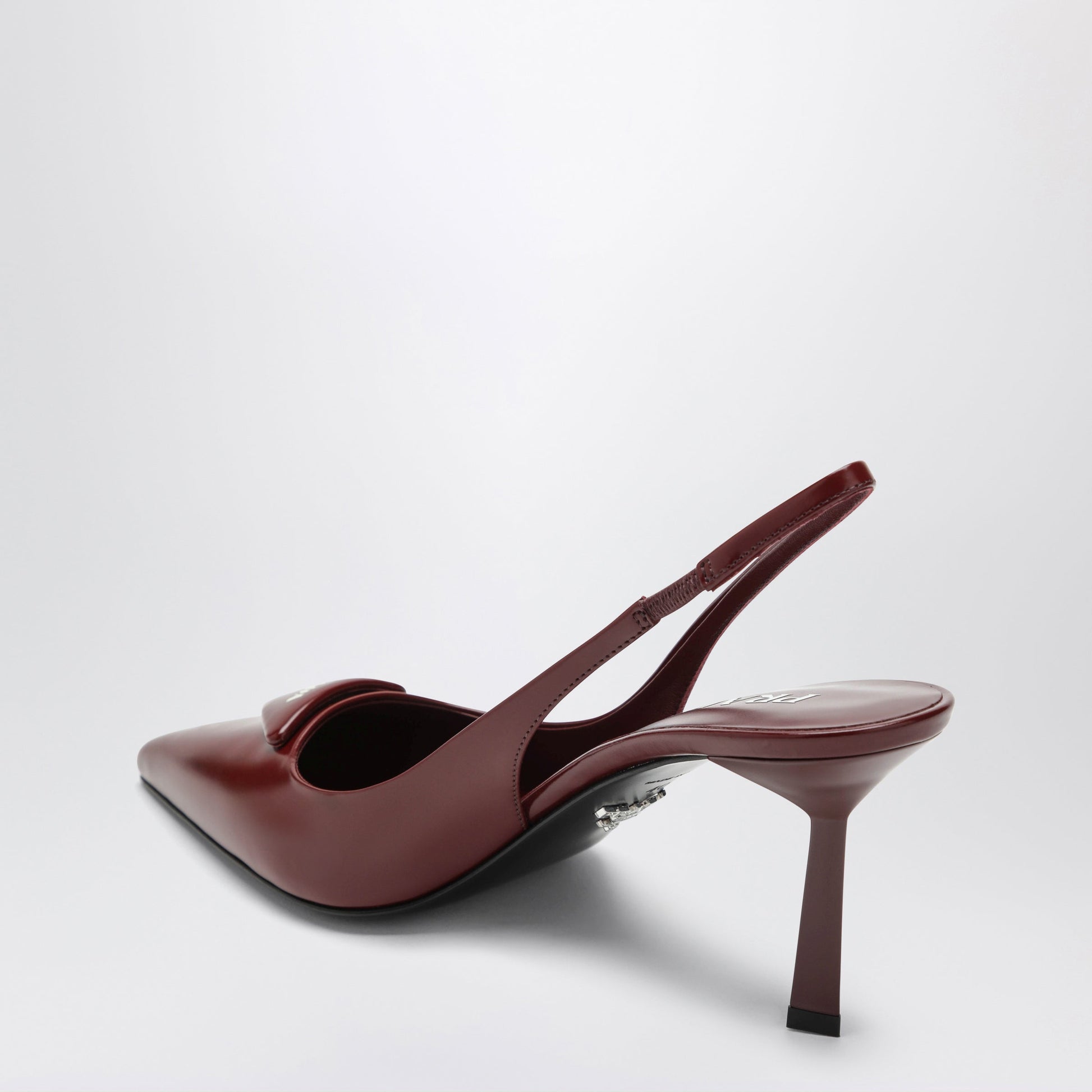 Prada Brushed Leather Slingback Pumps In Purple Women PRADA