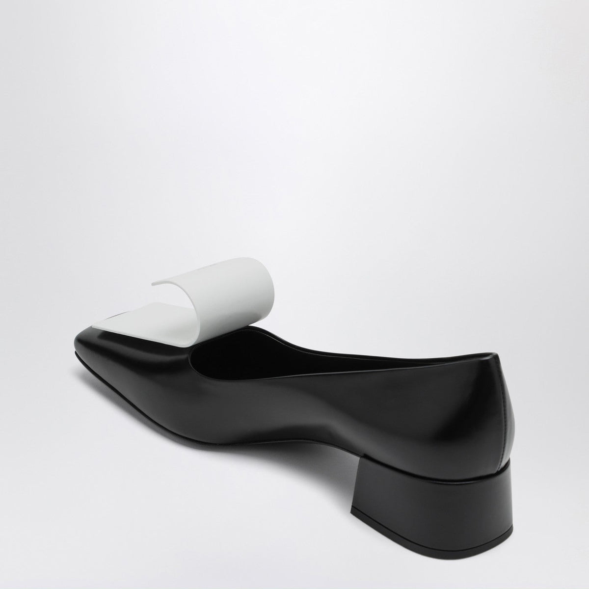Prada Black And White Leather Decollete Women PRADA