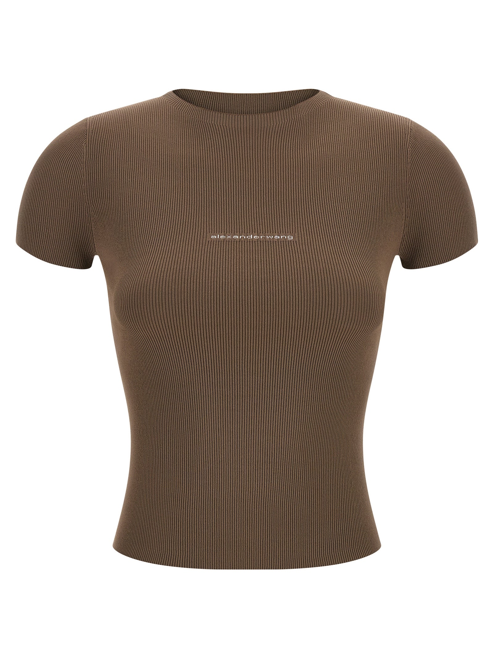 Alexander Wang Women Ribbed T-Shirt With Logo ALEXANDER WANG