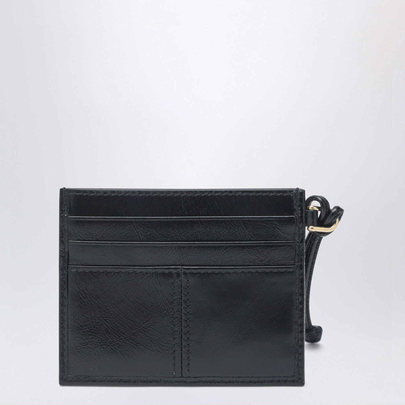 Prada Black Leather Card Holder With Triangle Logo Women PRADA
