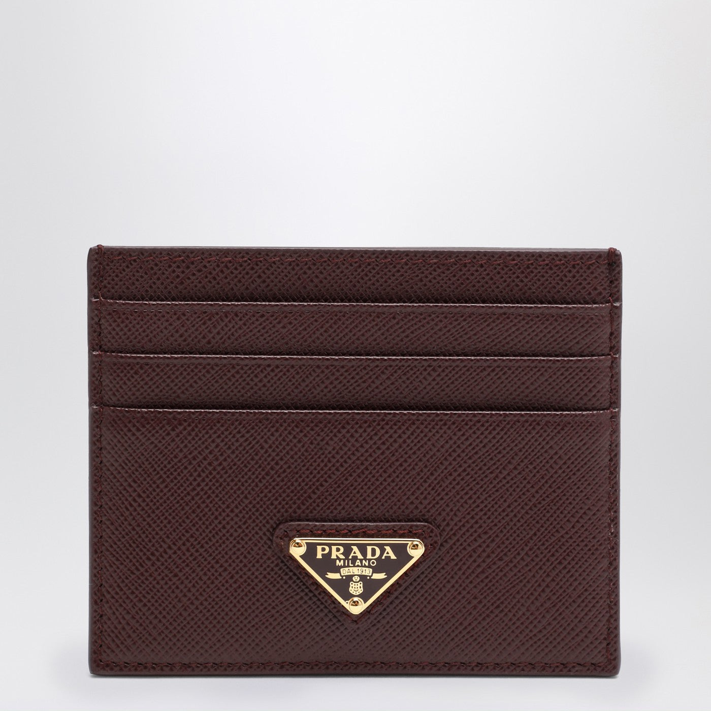 Prada Burgundy Card Holder In Saffiano Women PRADA