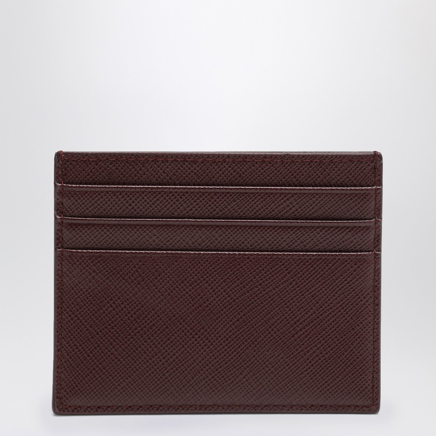 Prada Burgundy Card Holder In Saffiano Women PRADA