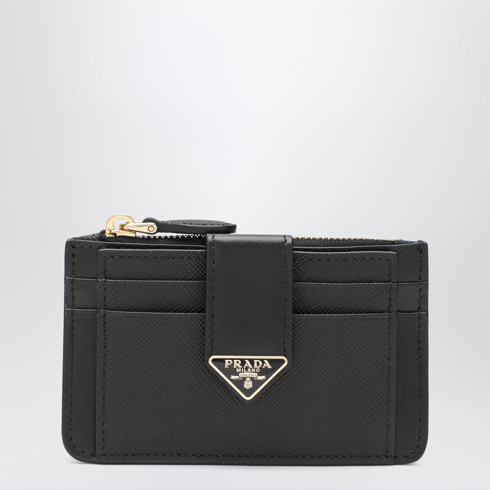 Prada Black Saffiano Leather Card Holder Women PRADA