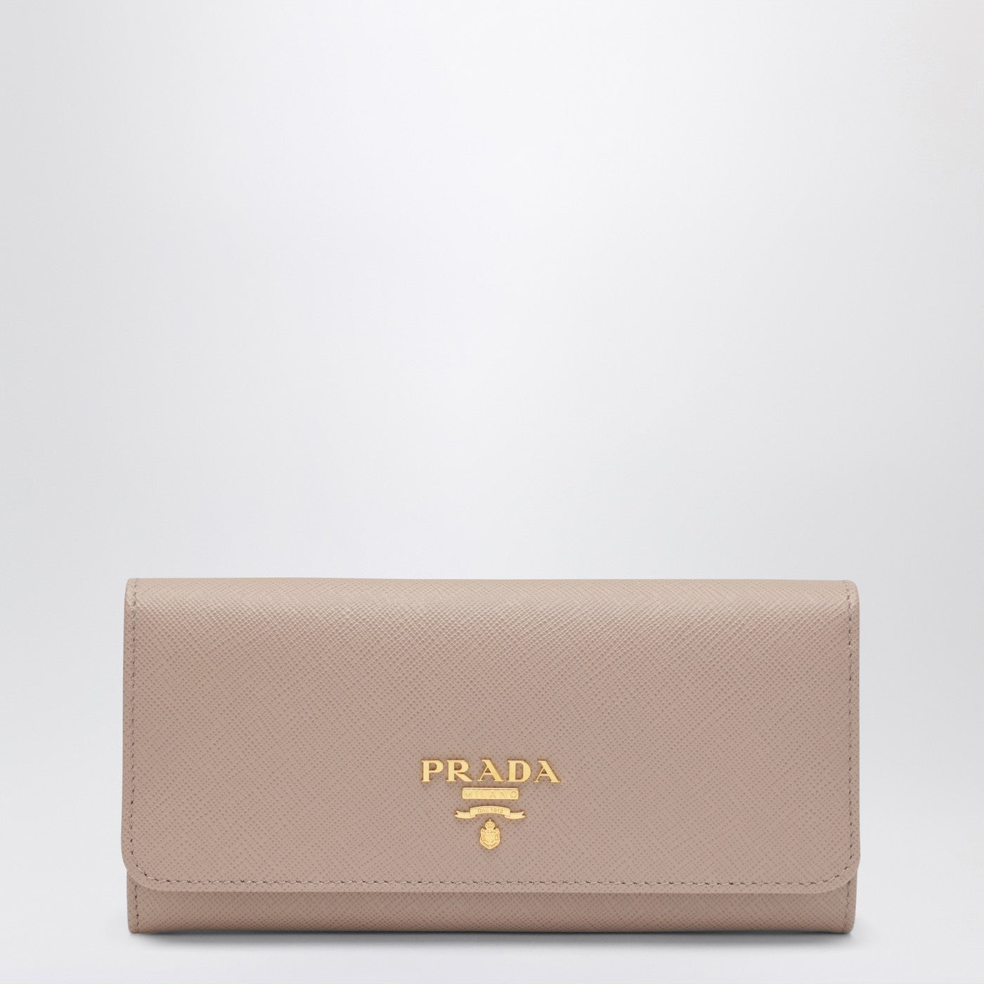 Prada Saffiano Wallet In Powder Pink And Gold Women PRADA