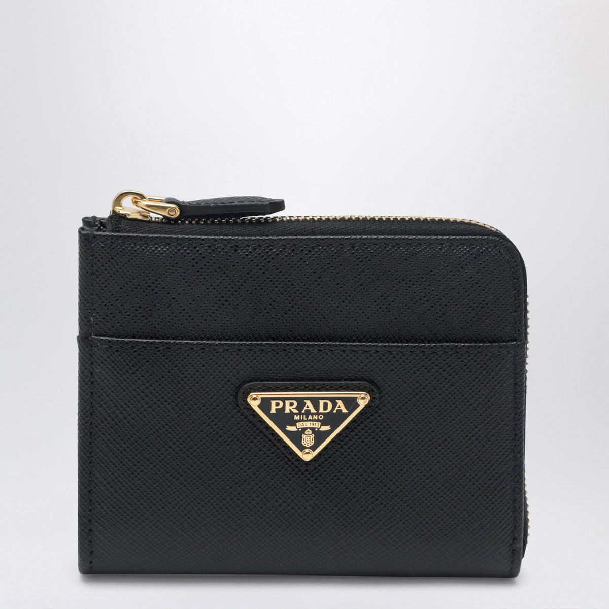 Prada Small Black Saffiano Leather Zip-Around Wallet Women PRADA
