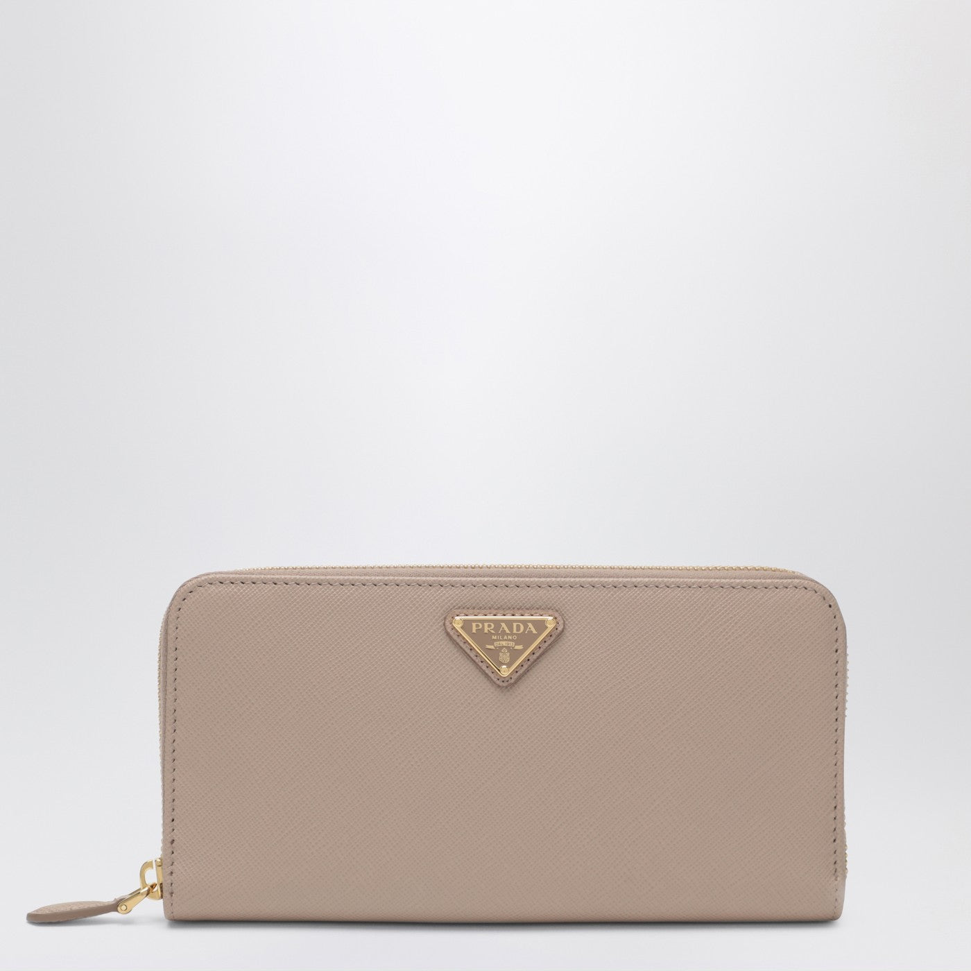Prada Powder And Gold Zip Around Wallet Women PRADA