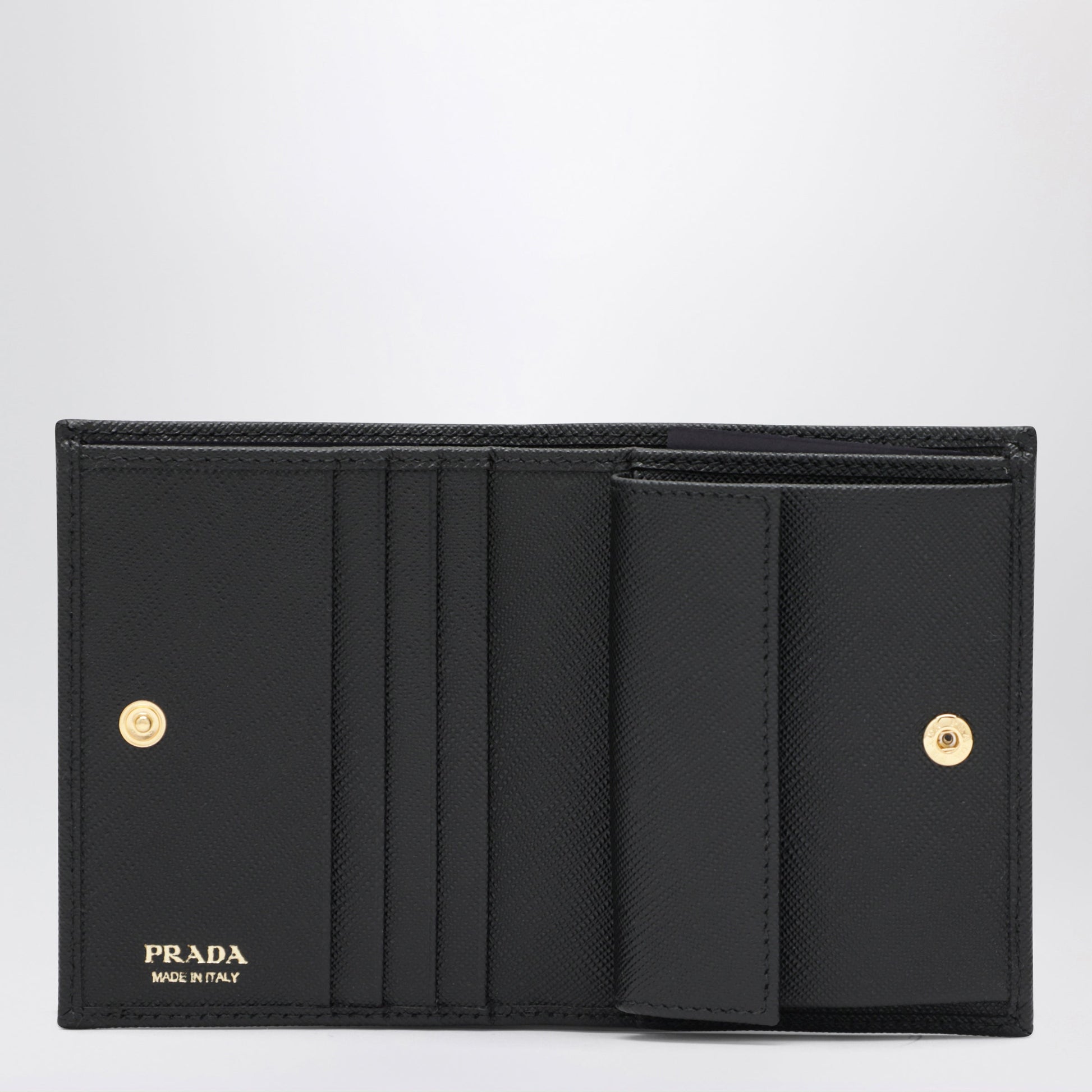 Prada Black Saffiano Leather Small Wallet Women PRADA