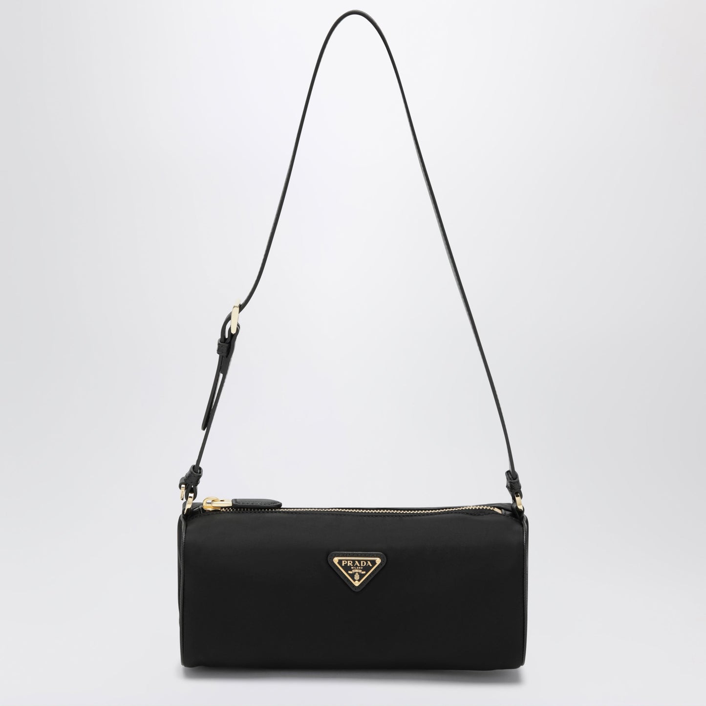 Prada Re-Nylon Pouch With Leather Handle In Black Women PRADA