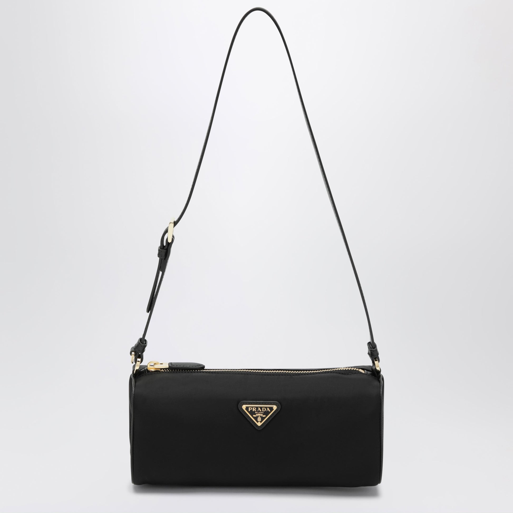 Prada Re-Nylon Pouch With Leather Handle In Black Women PRADA