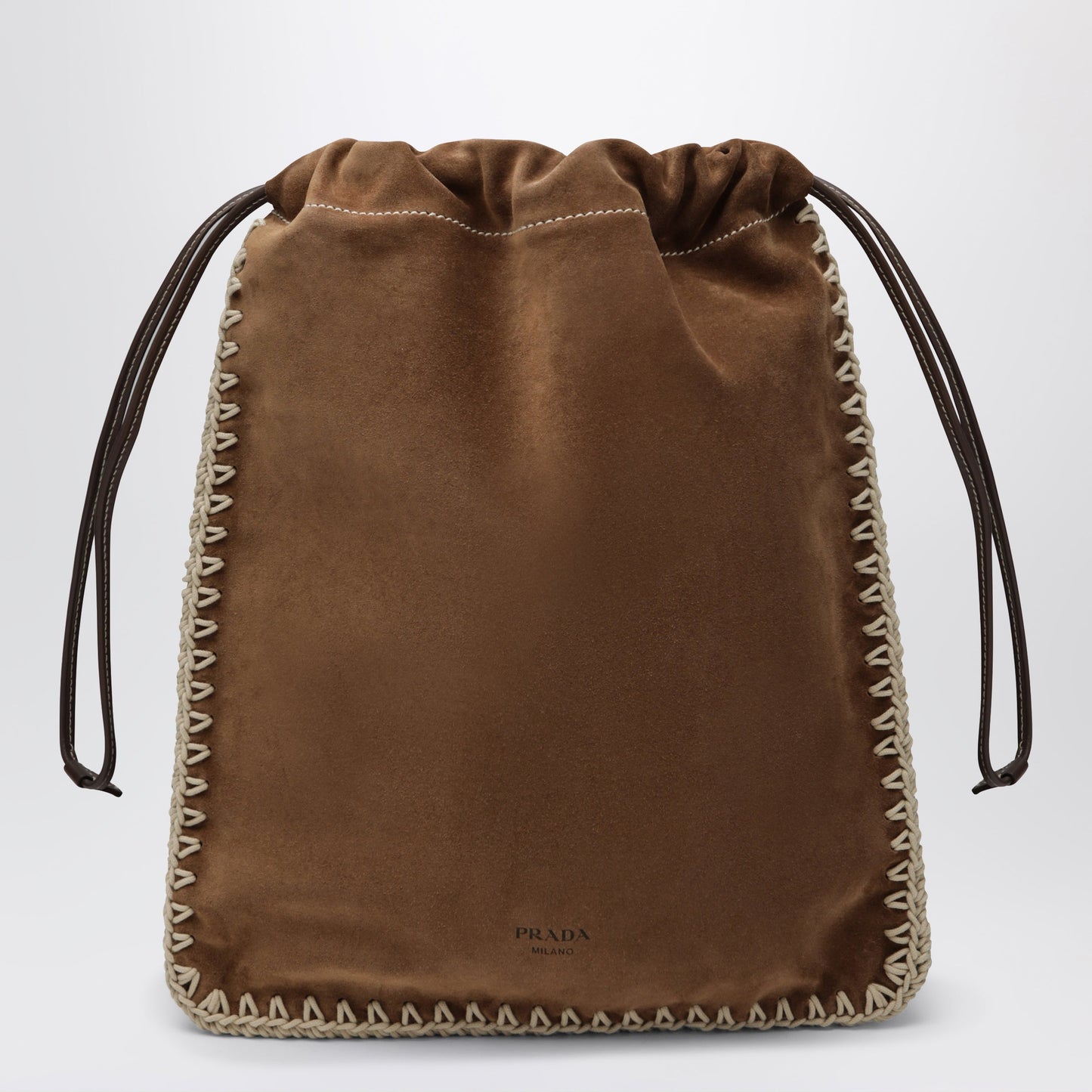 Prada Prada Wish Pouch In Cacao Suede Leather Women PRADA