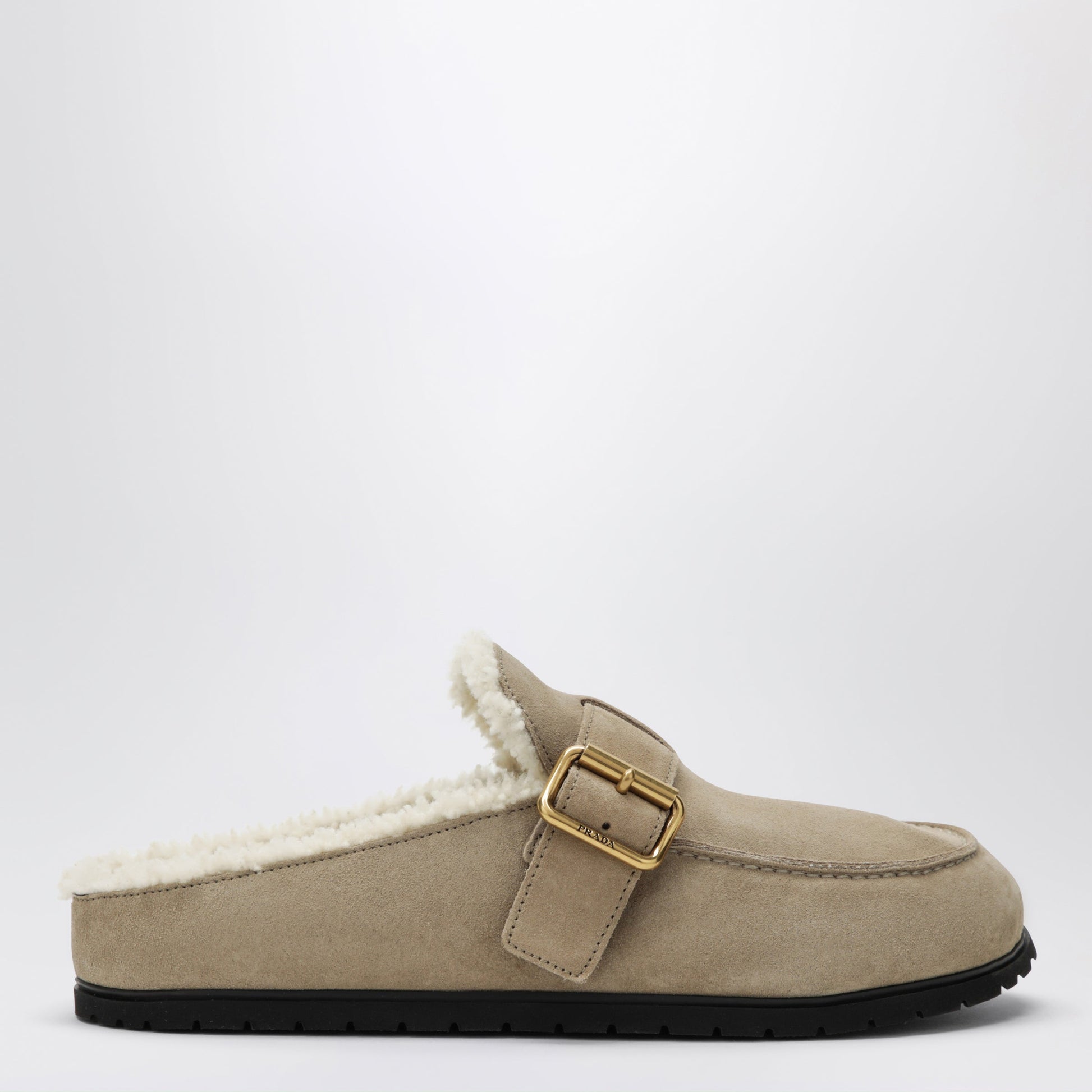 Prada Desert Suede Clogs With Shearling Lining Women PRADA