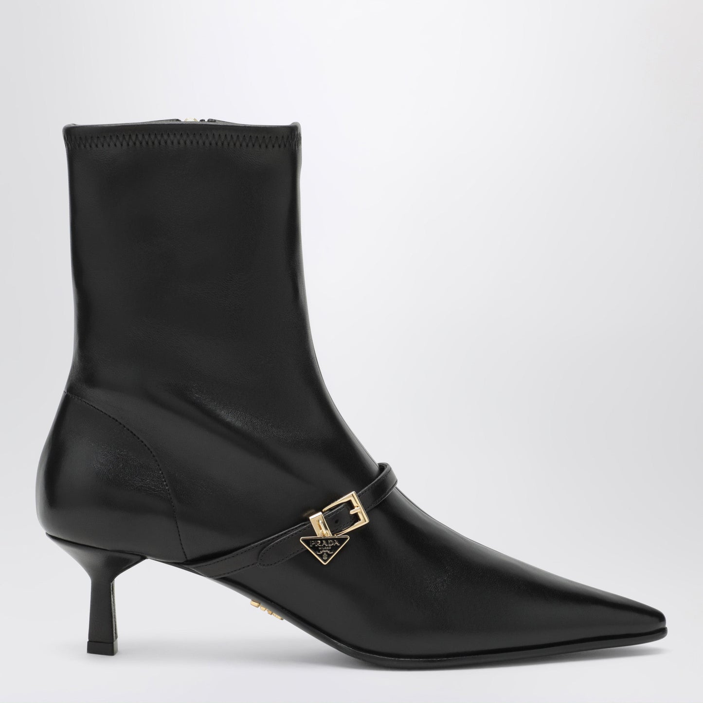 Prada Black Ankle Boots In Stretch Nappa Leather Women PRADA