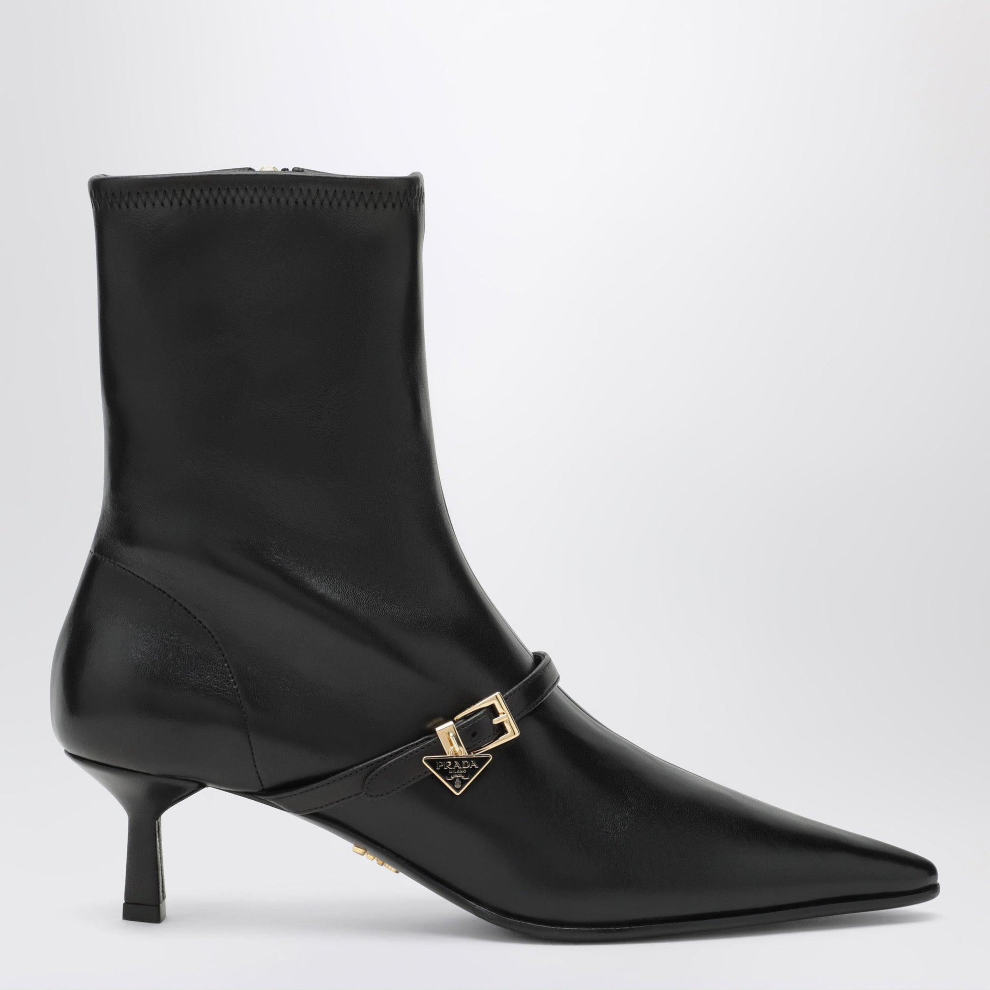 Prada Black Ankle Boots In Stretch Nappa Leather Women PRADA