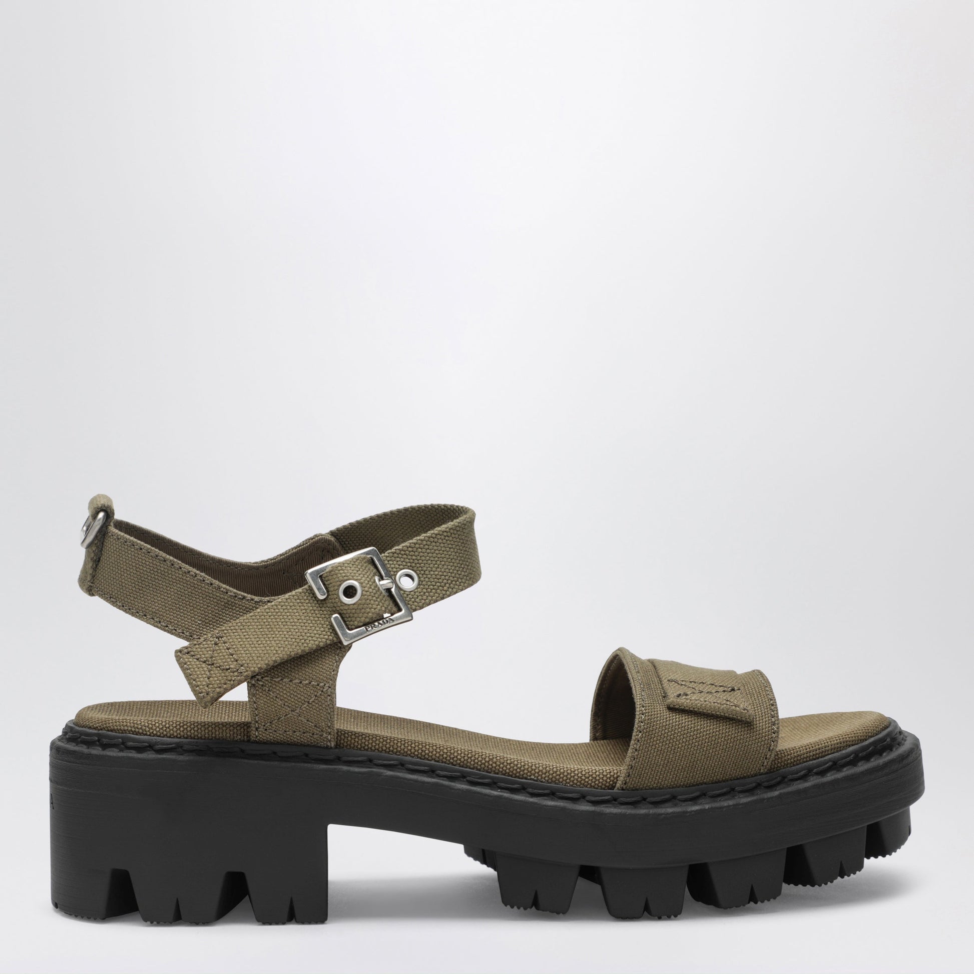 Prada Military Green Canvas Sandals Women PRADA