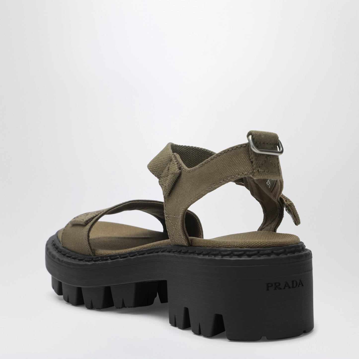 Prada Military Green Canvas Sandals Women PRADA