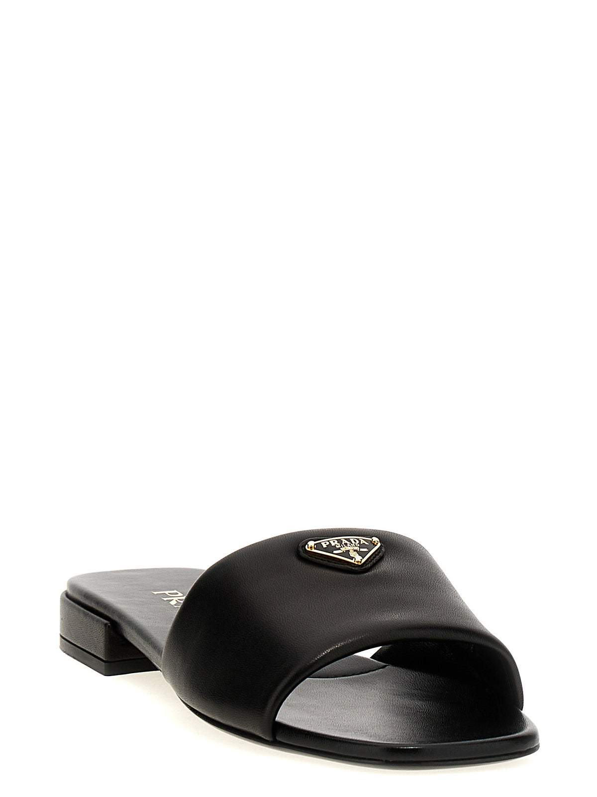 Prada Women Logo Leather Sandals PRADA