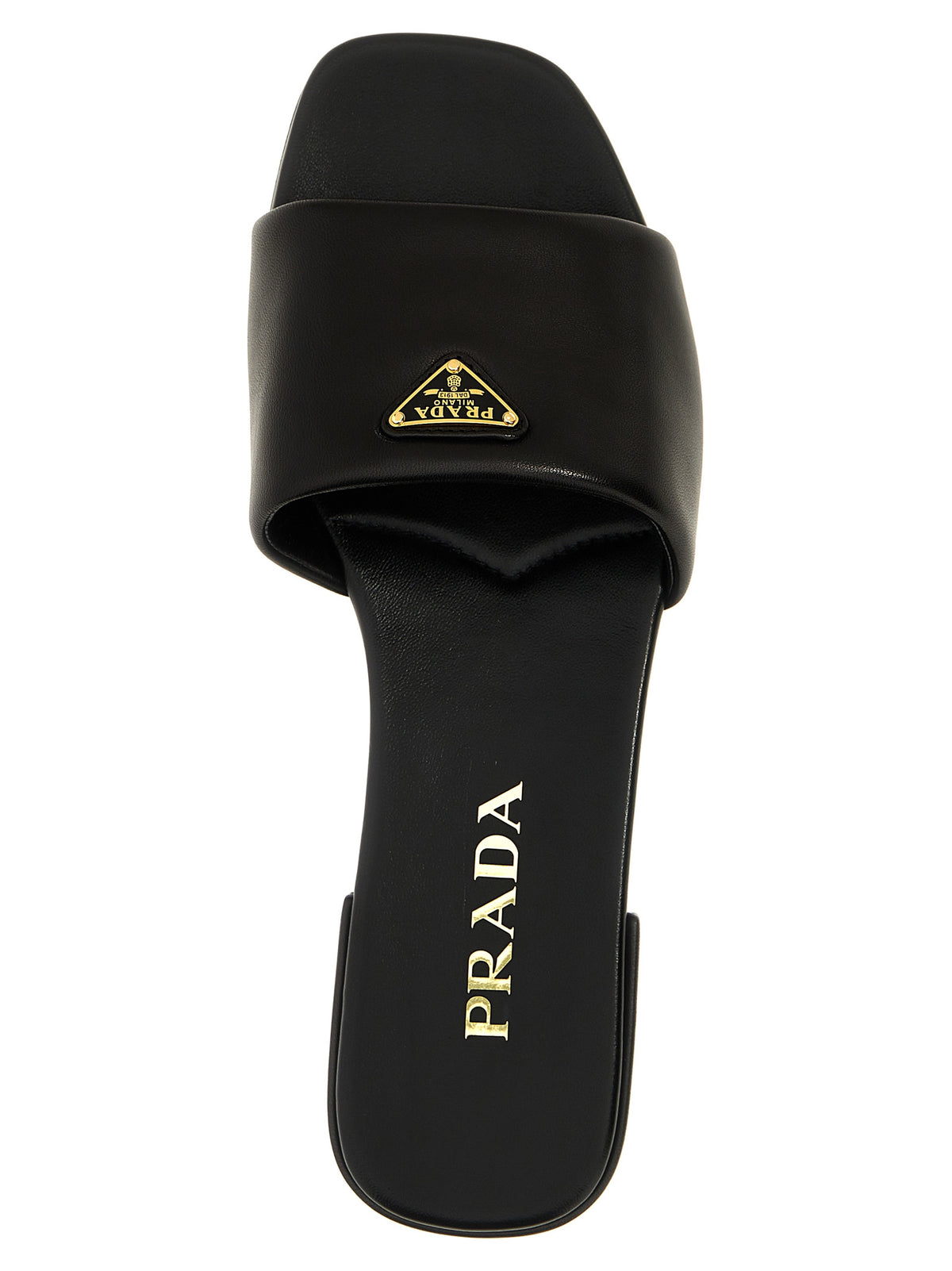Prada Women Logo Leather Sandals PRADA