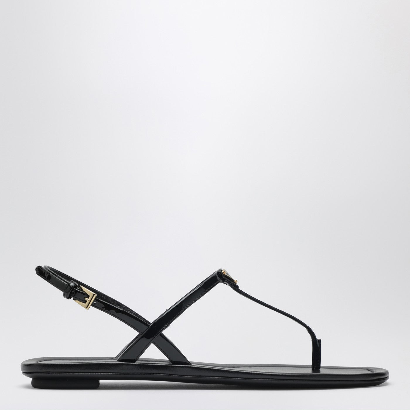 Prada Black Patent Thong Sandal Women PRADA
