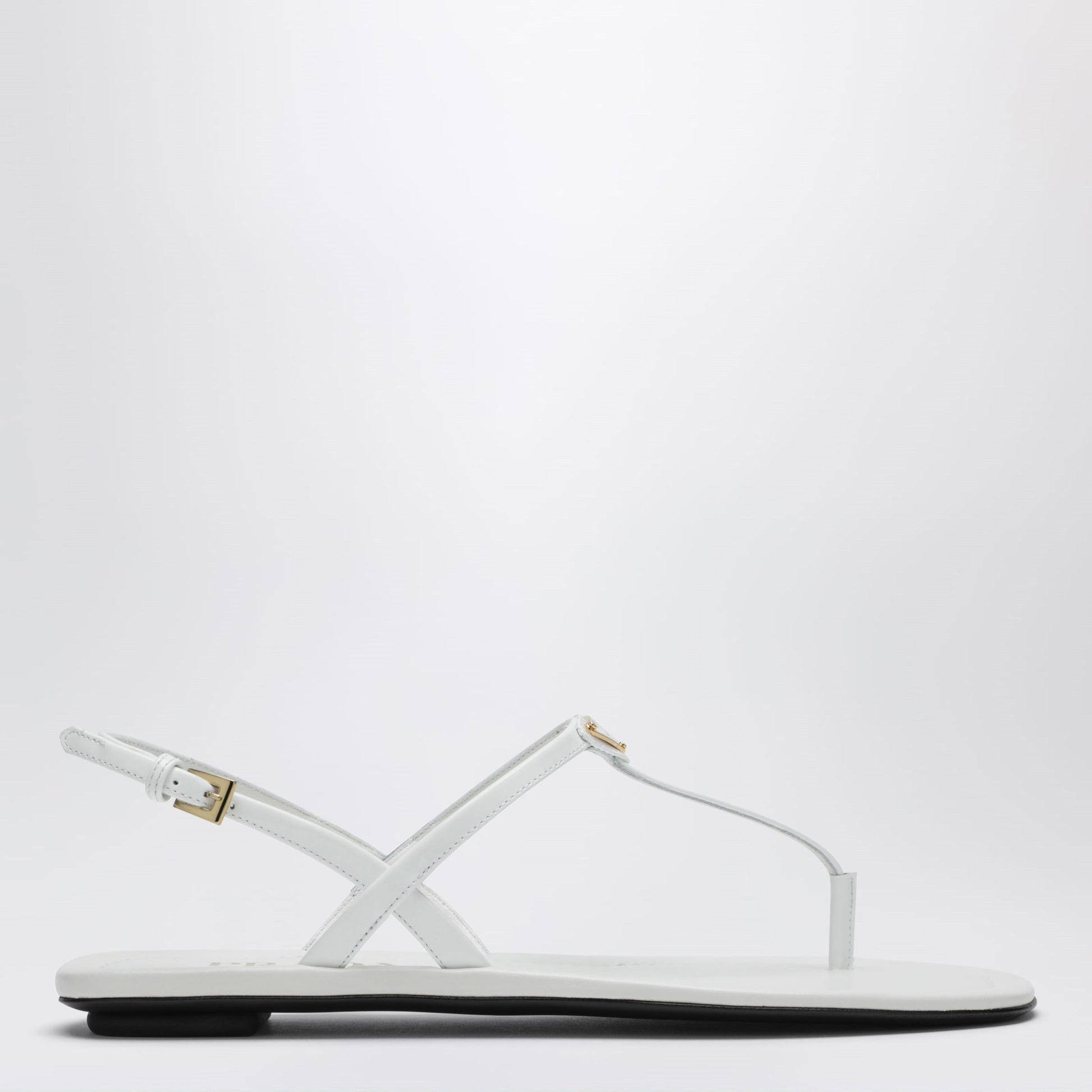 Prada White Patent Leather Thong Sandals Women PRADA