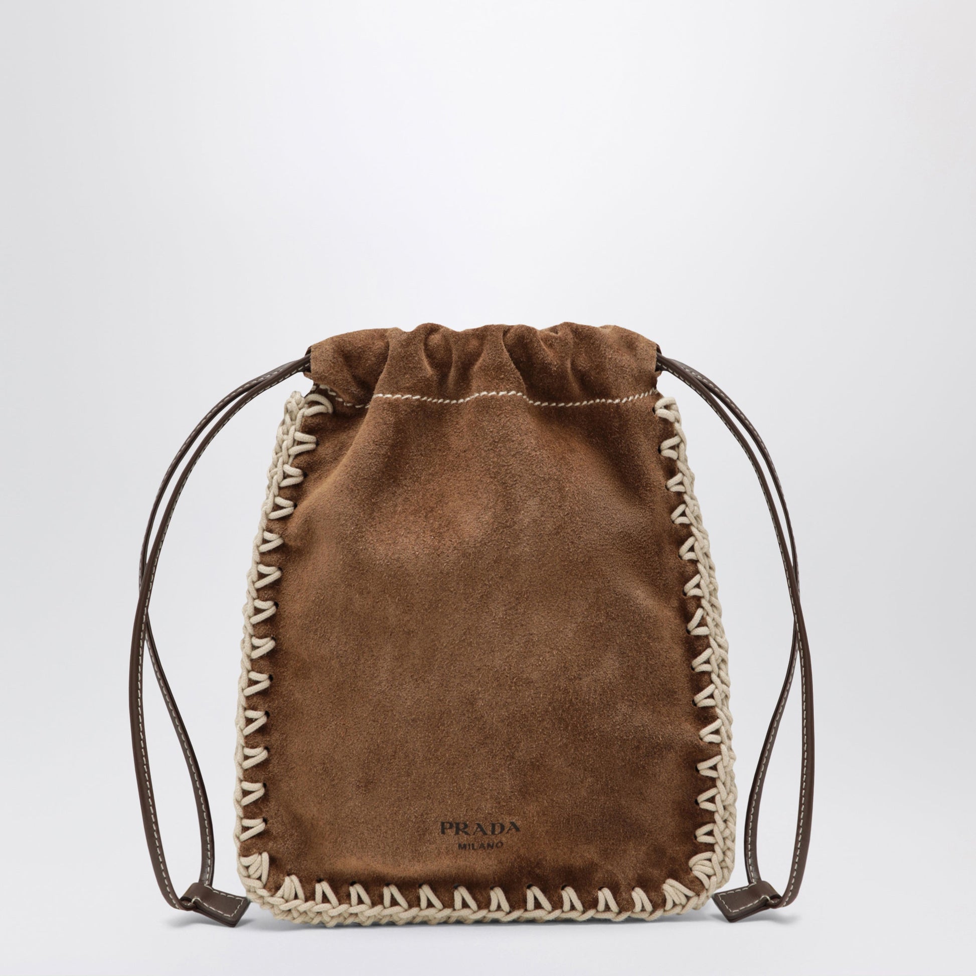 Prada Cocoa Suede Smartphone Holder Women PRADA