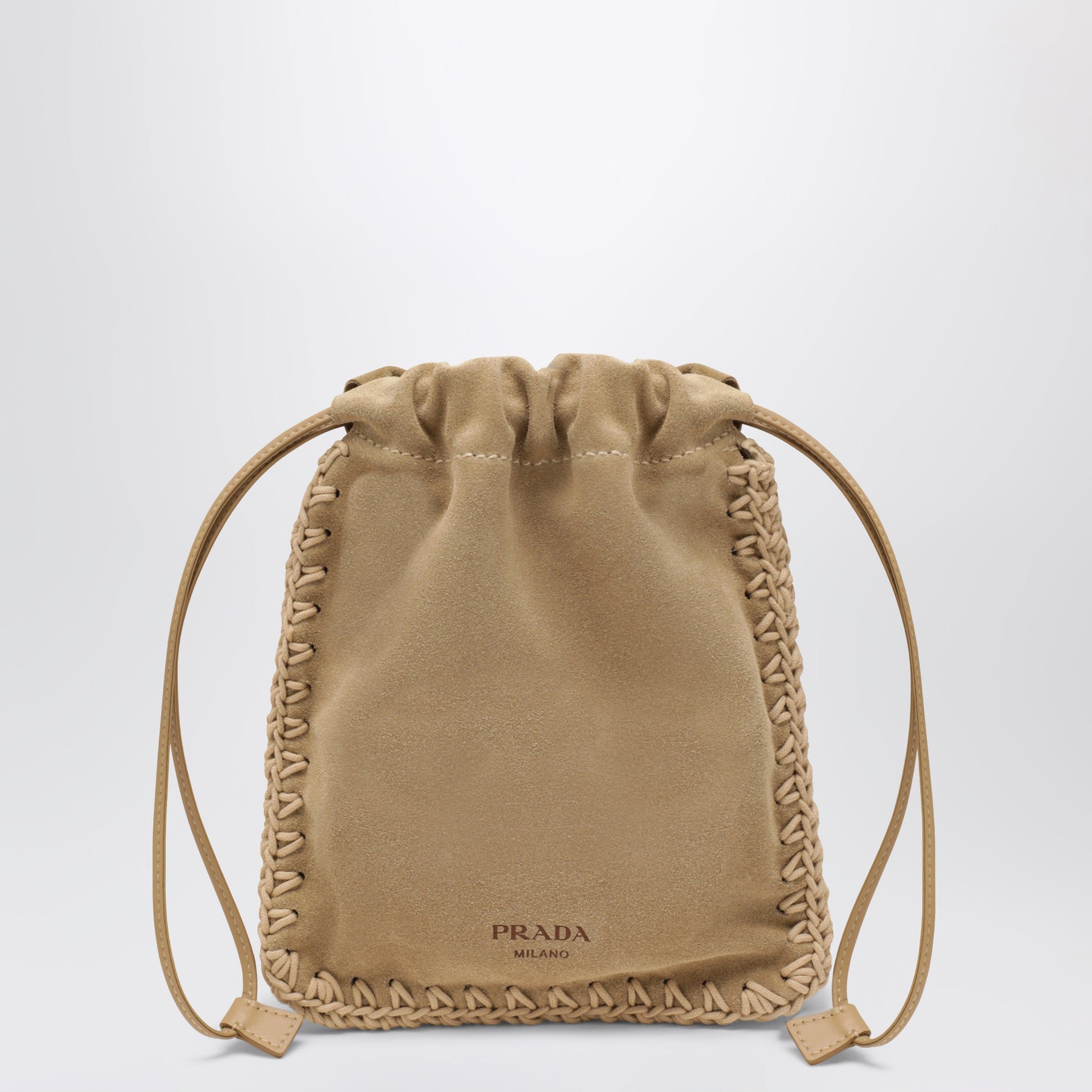 Prada Desert-Colored Suede Leather Smartphone Holder Women PRADA