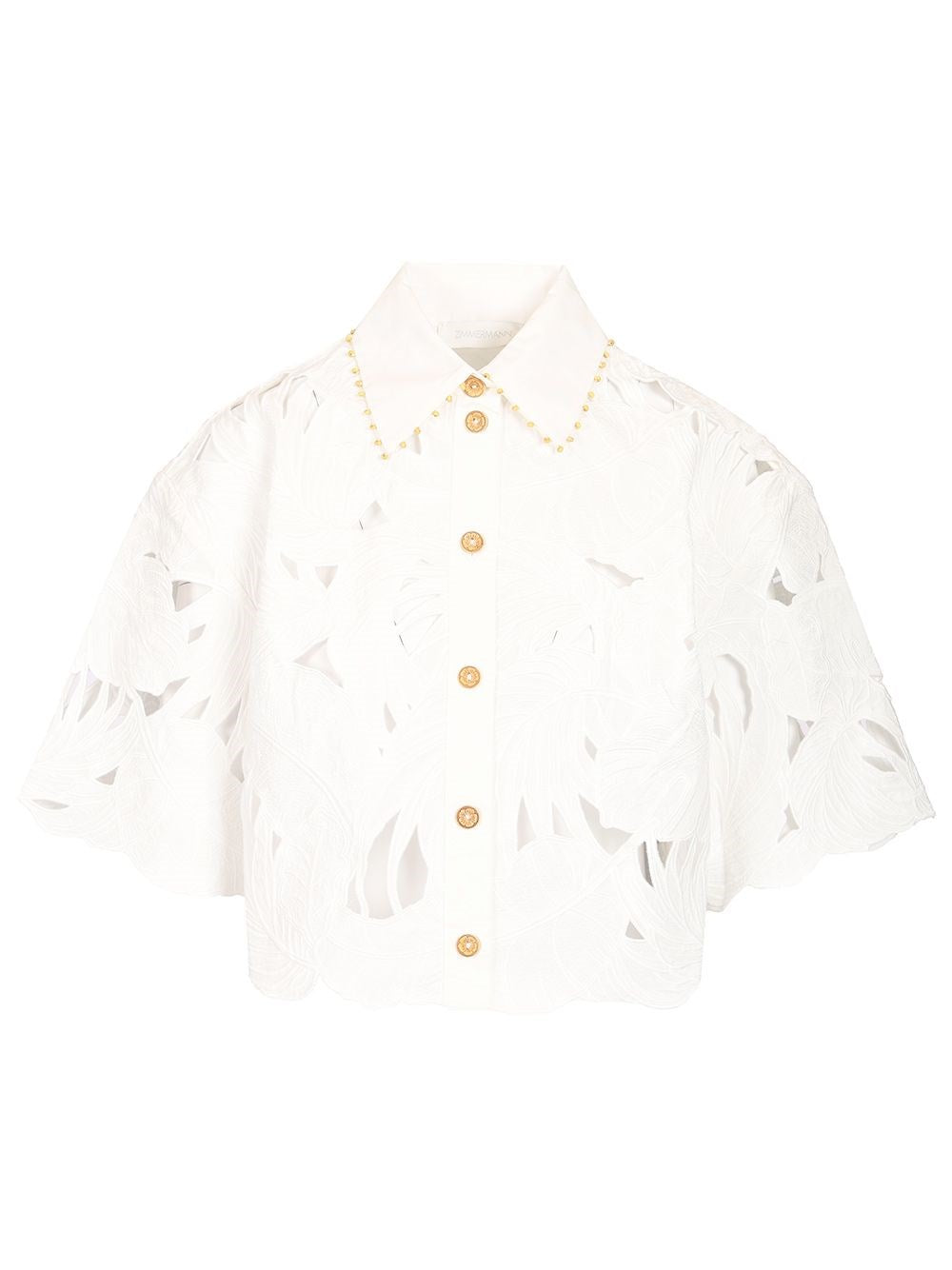 Zimmermann Women Mahon Embroidered Crop Shirt ZIMMERMANN