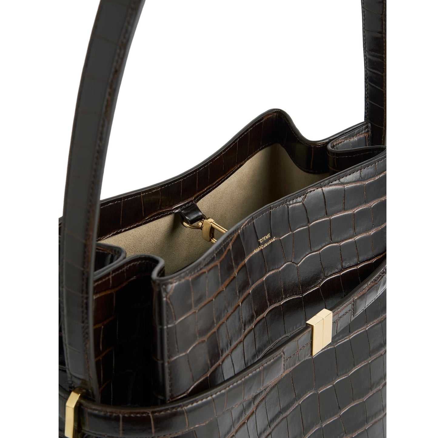 Toteme Croc-Embossed Bucket Bag Women TOTEME