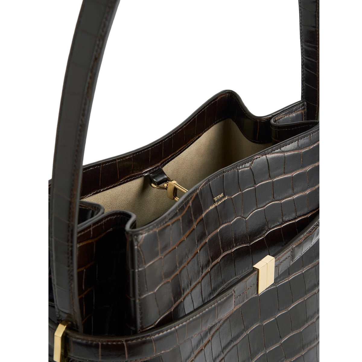 Toteme Croc-Embossed Bucket Bag Women TOTEME