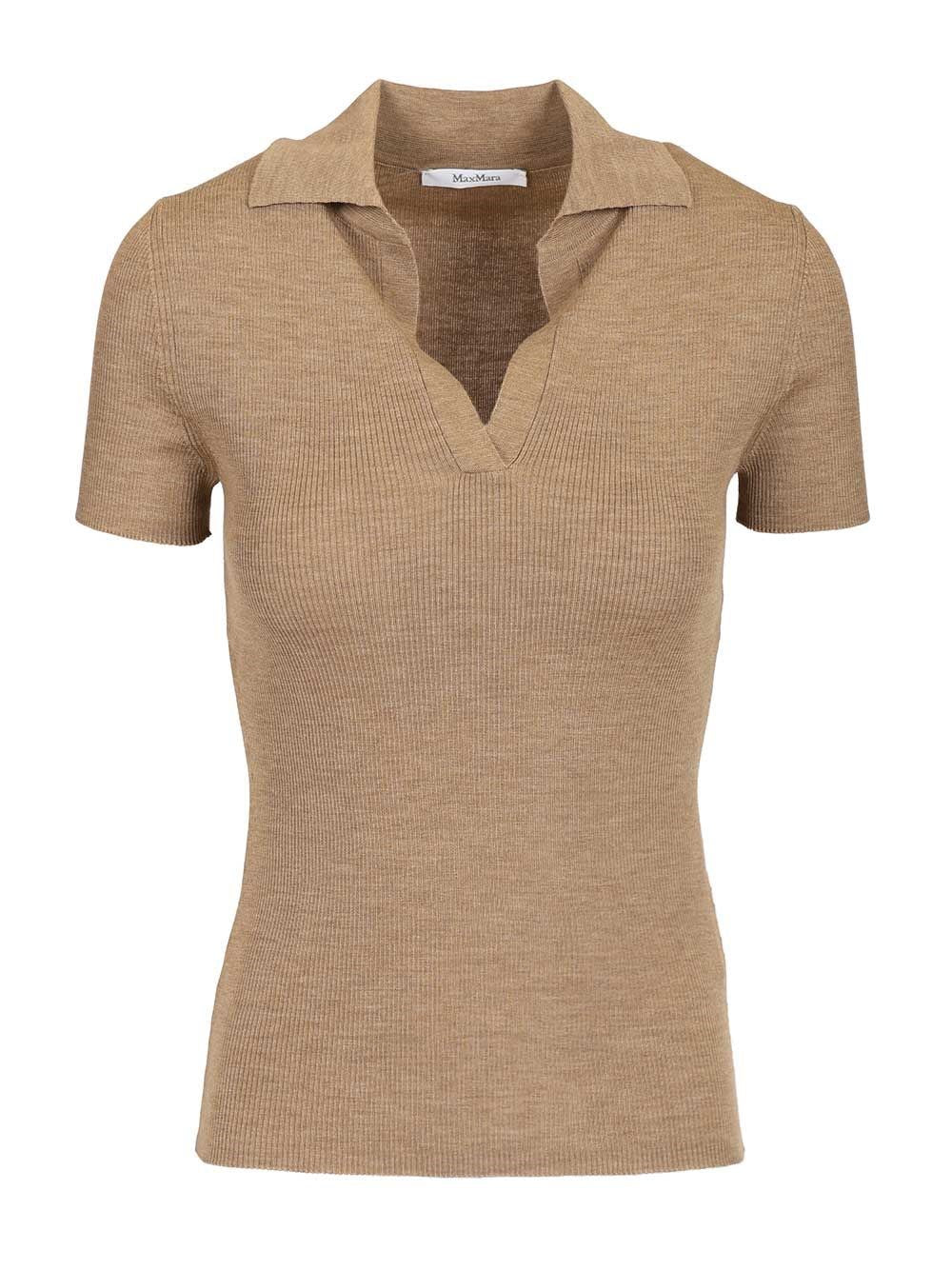 Max Mara Women Ribbed Wool Polo Shirt MAX MARA
