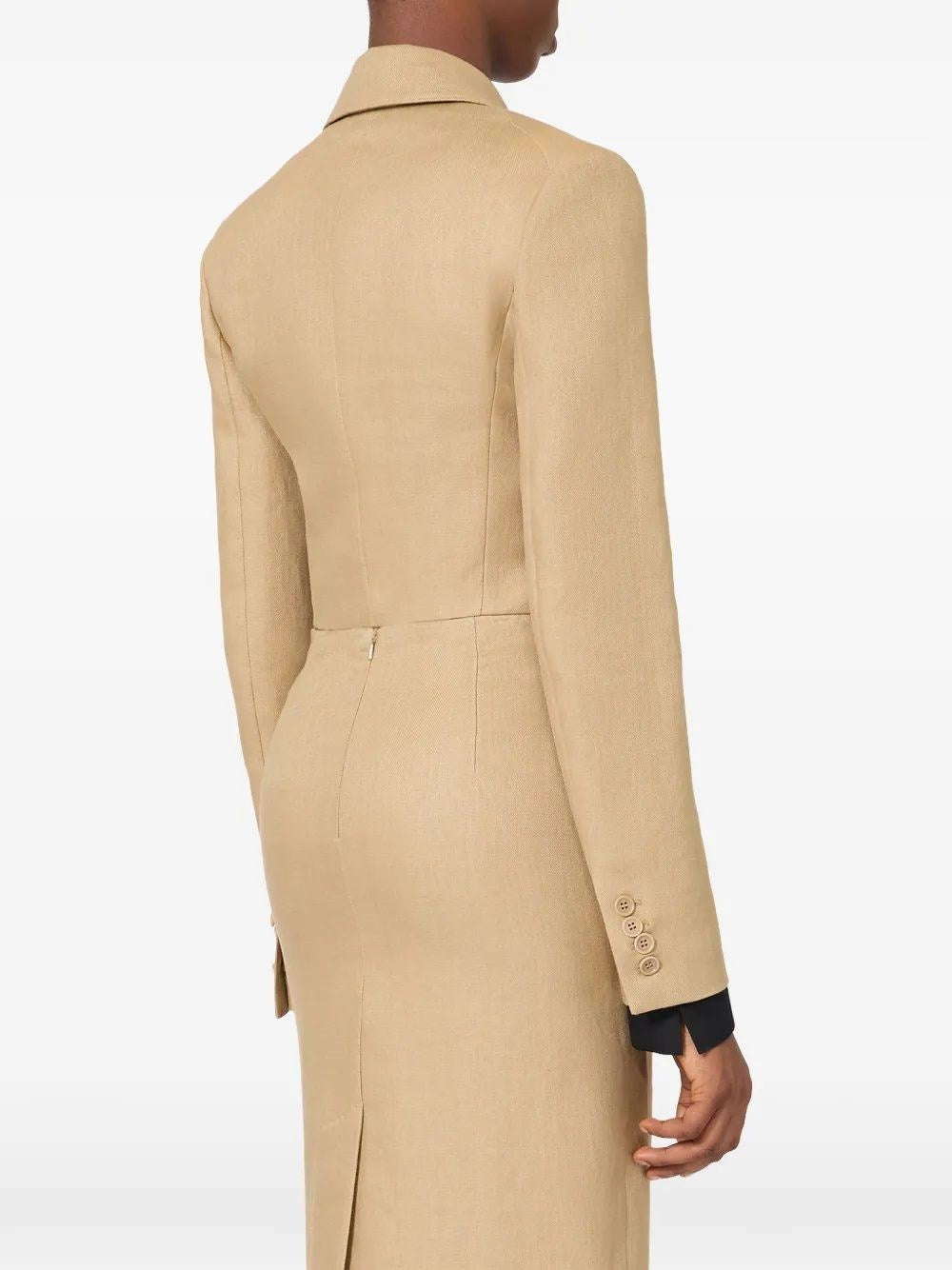 Max Mara Women Linen Diagonal Crop Jacket MAX MARA