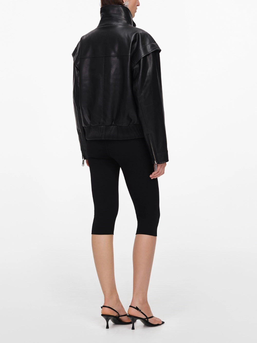 Self-Portrait Women Faux Leather Bomber Jacket SELF-PORTRAIT