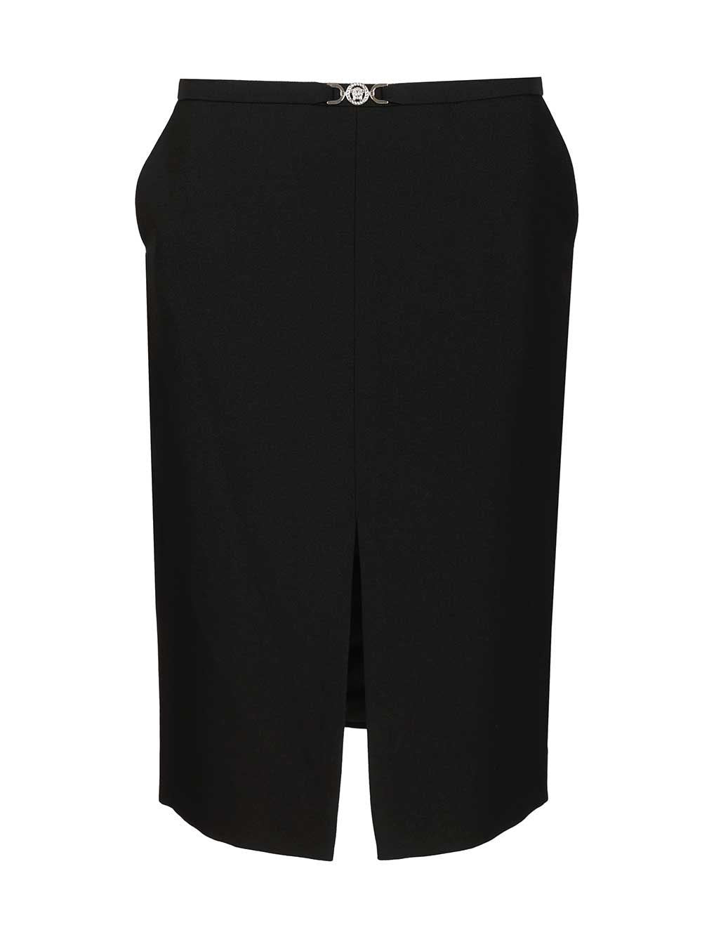 Versace Women Midi Skirt In Double Wool Crêpe VERSACE