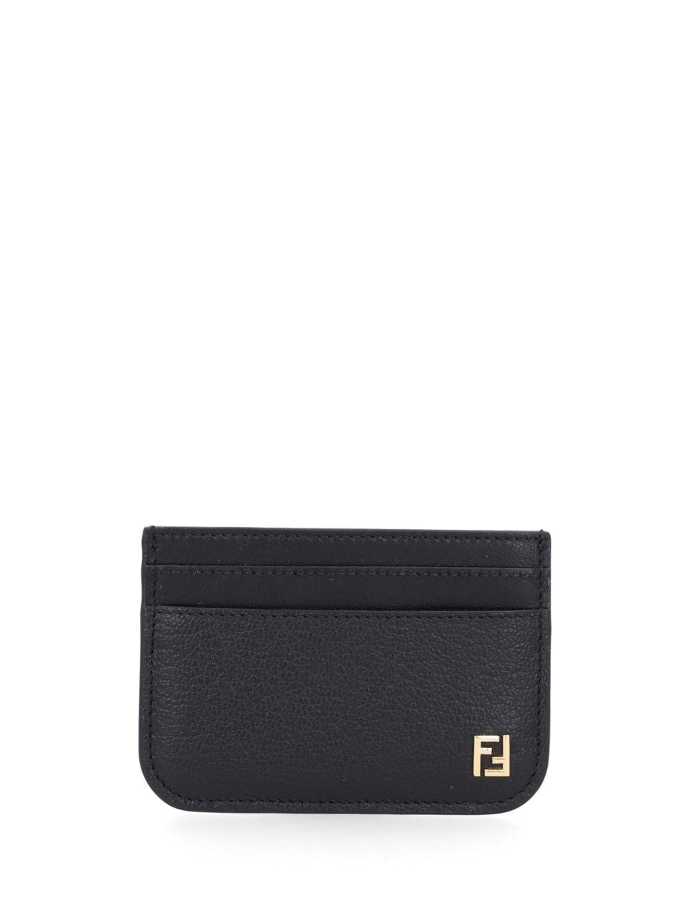 Fendi Women Leather Card Holder With Ff Logo FENDI
