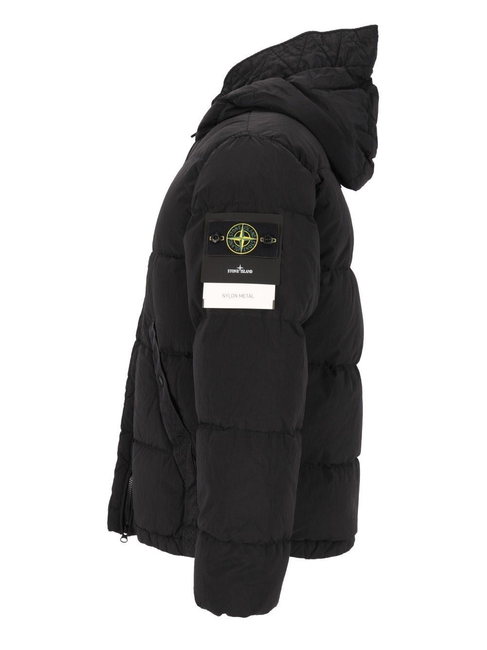 Stone Island Men Hooded Down Jacket In Nylon Metal Fabric STONE ISLAND