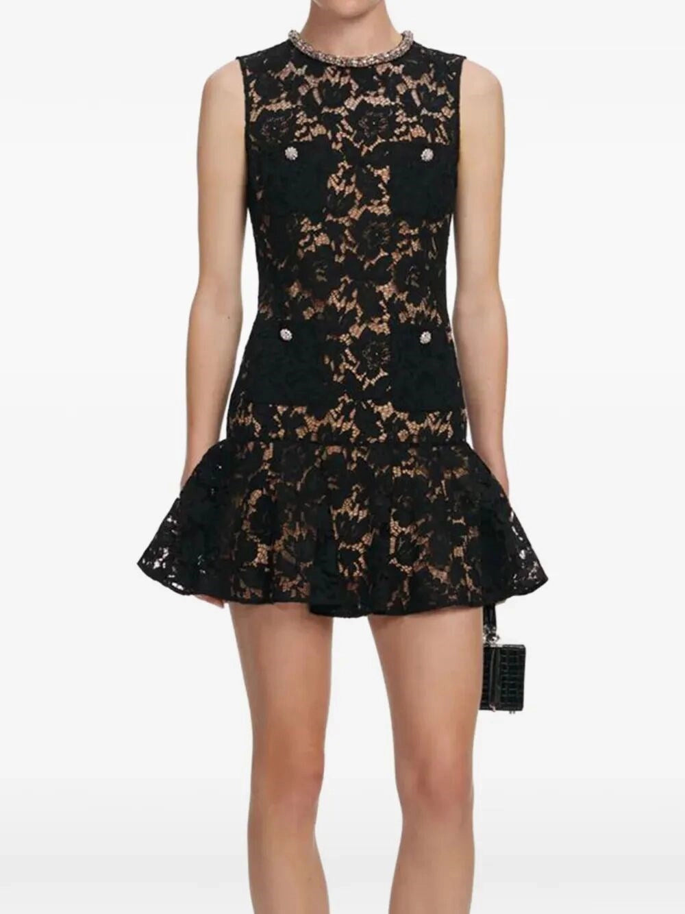 Self-Portrait Women Lace Crystal Mini Dress SELF-PORTRAIT
