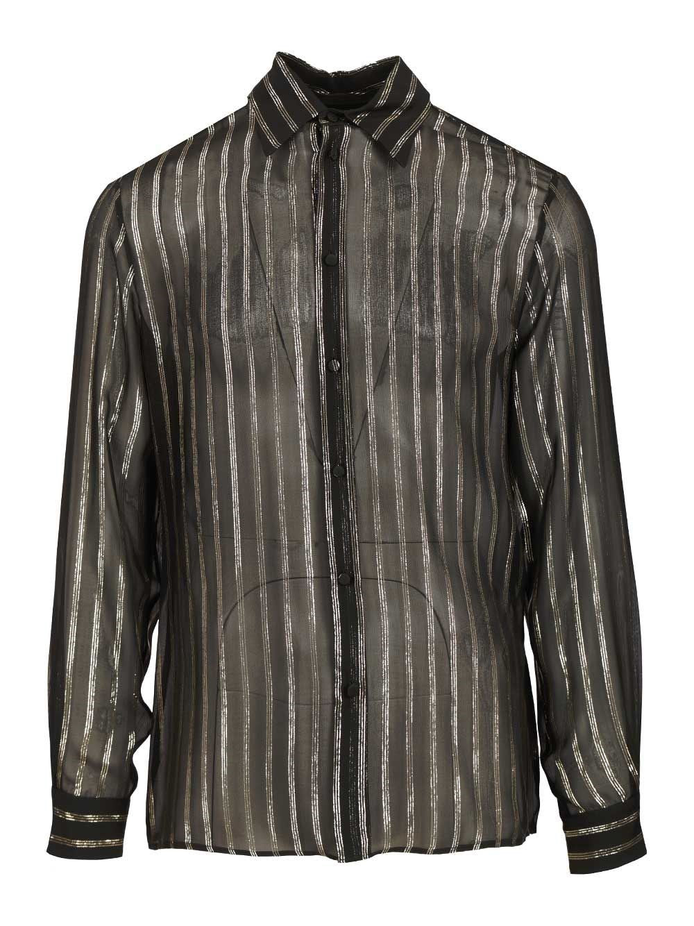 Valentino Garavani Men Valentino Silk And Lurex Chiffon Shirt VALENTINO GARAVANI